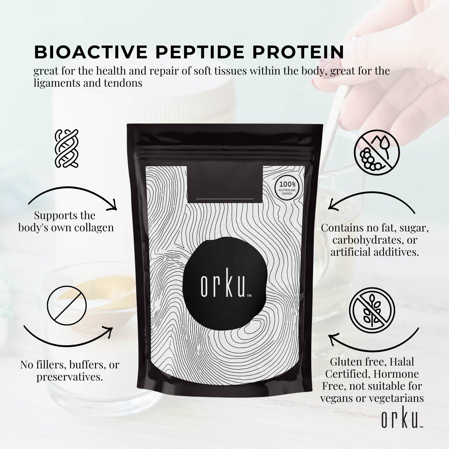 1Kg Collagen Powder - Bovine Hydrolysate Protein Peptide Supplement Unflavoured