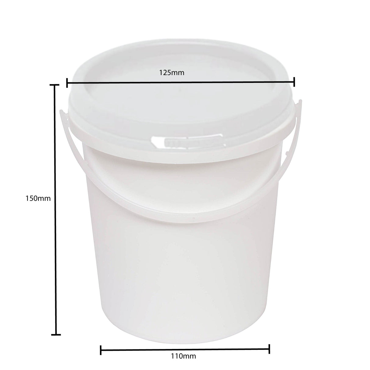 Set of 10 Food Grade 1.2L Plastic Buckets with Tamper Evident Lids and Handles
