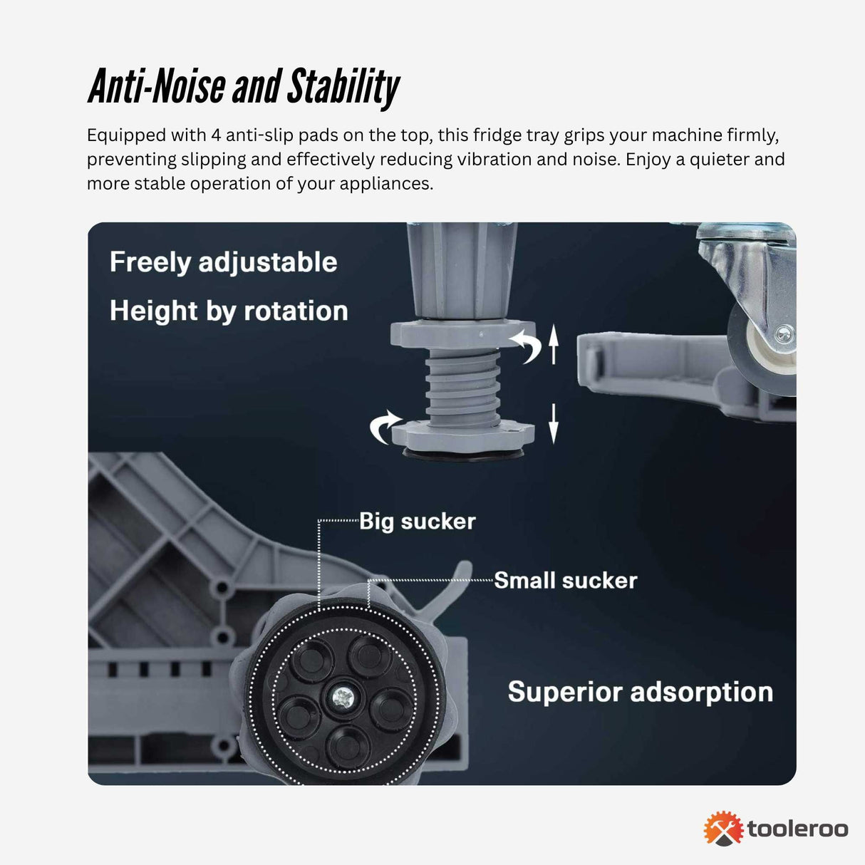 Adjustable Appliance Base Stand - Lock Wheel Trolley For Washing Machine Fridge