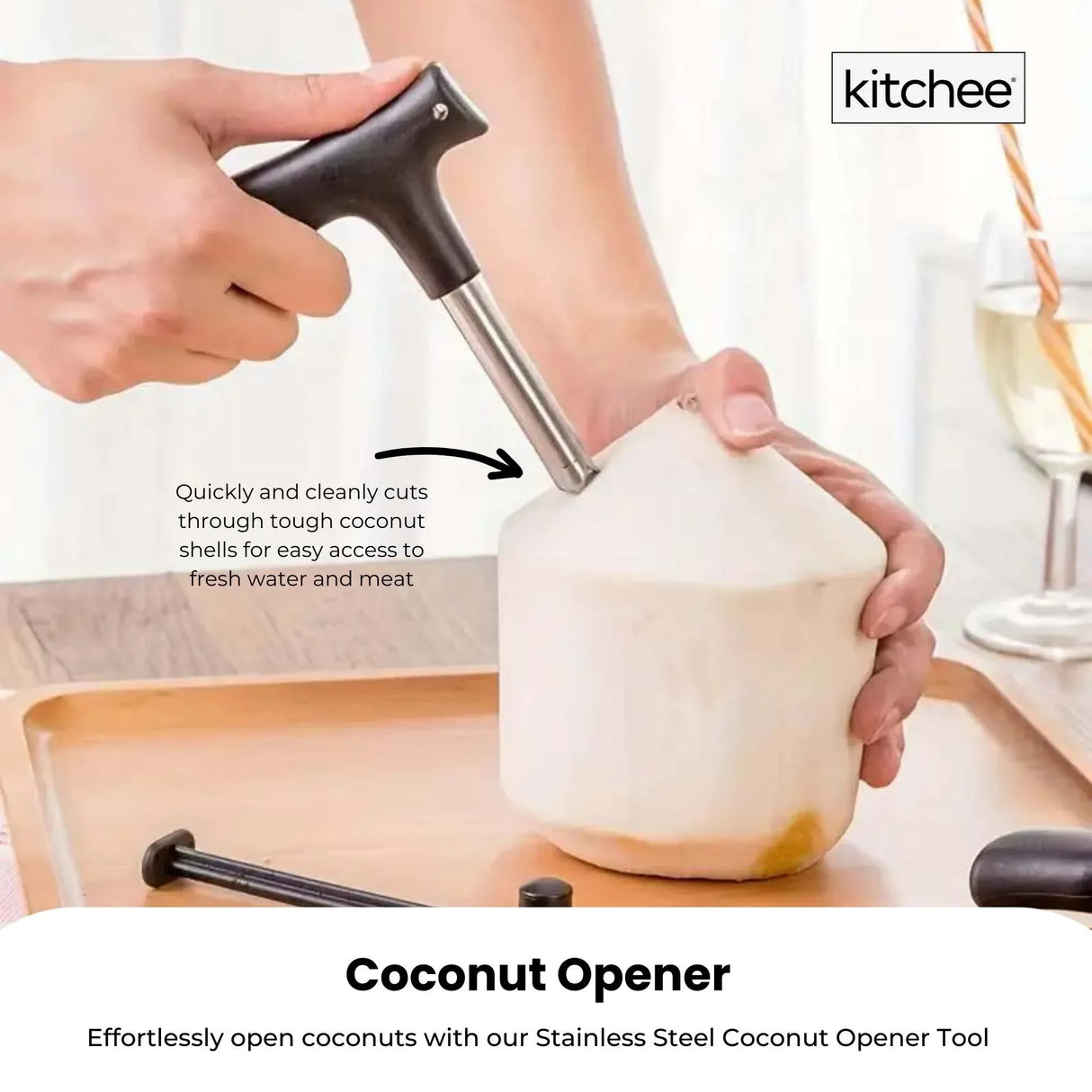 Coconut Master - Professional Stainless Steel Opener Tool for Effortless Access