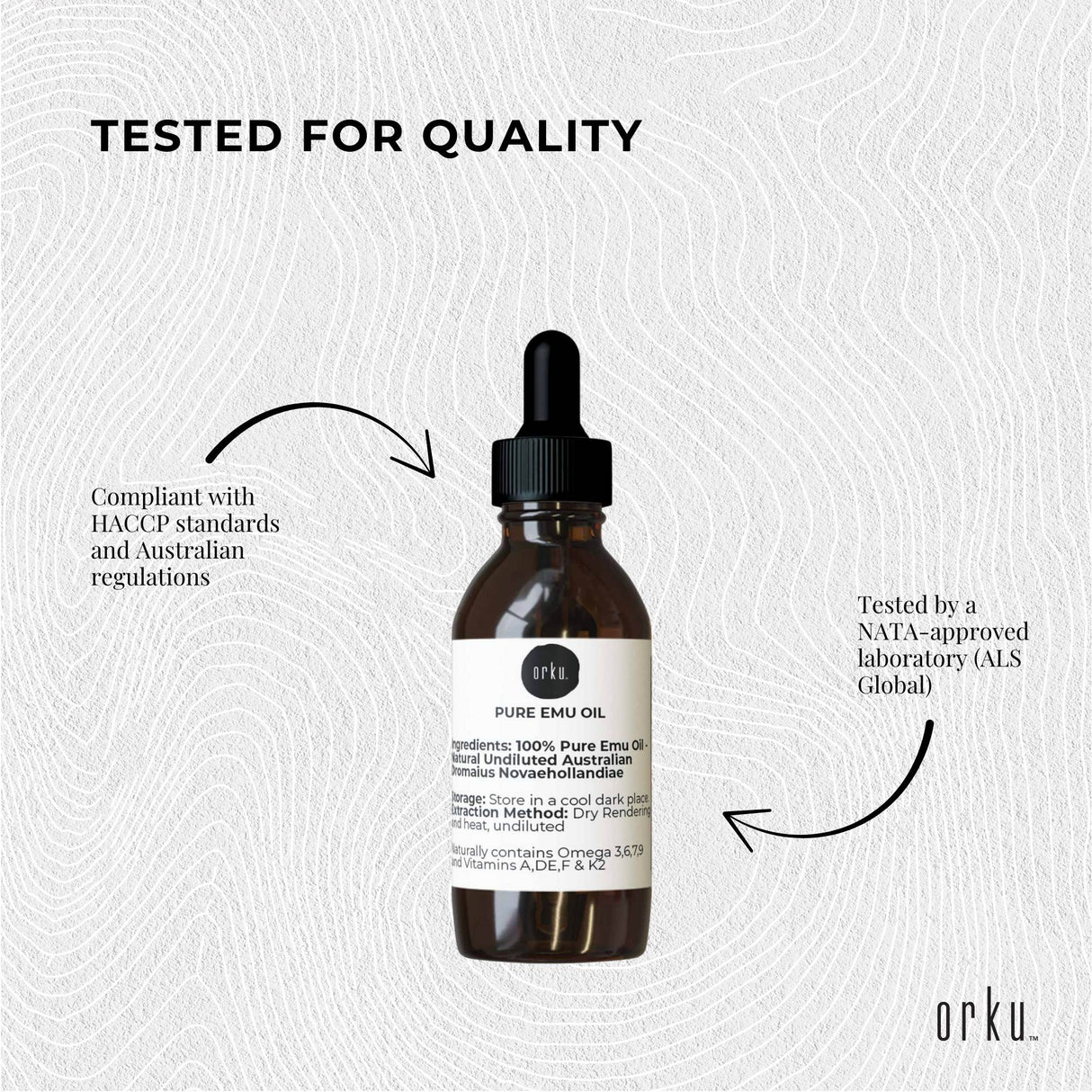 Orku 25ml Premium Emu Oil with Dropper - Pure Dromaius Novaehollandiae Extract