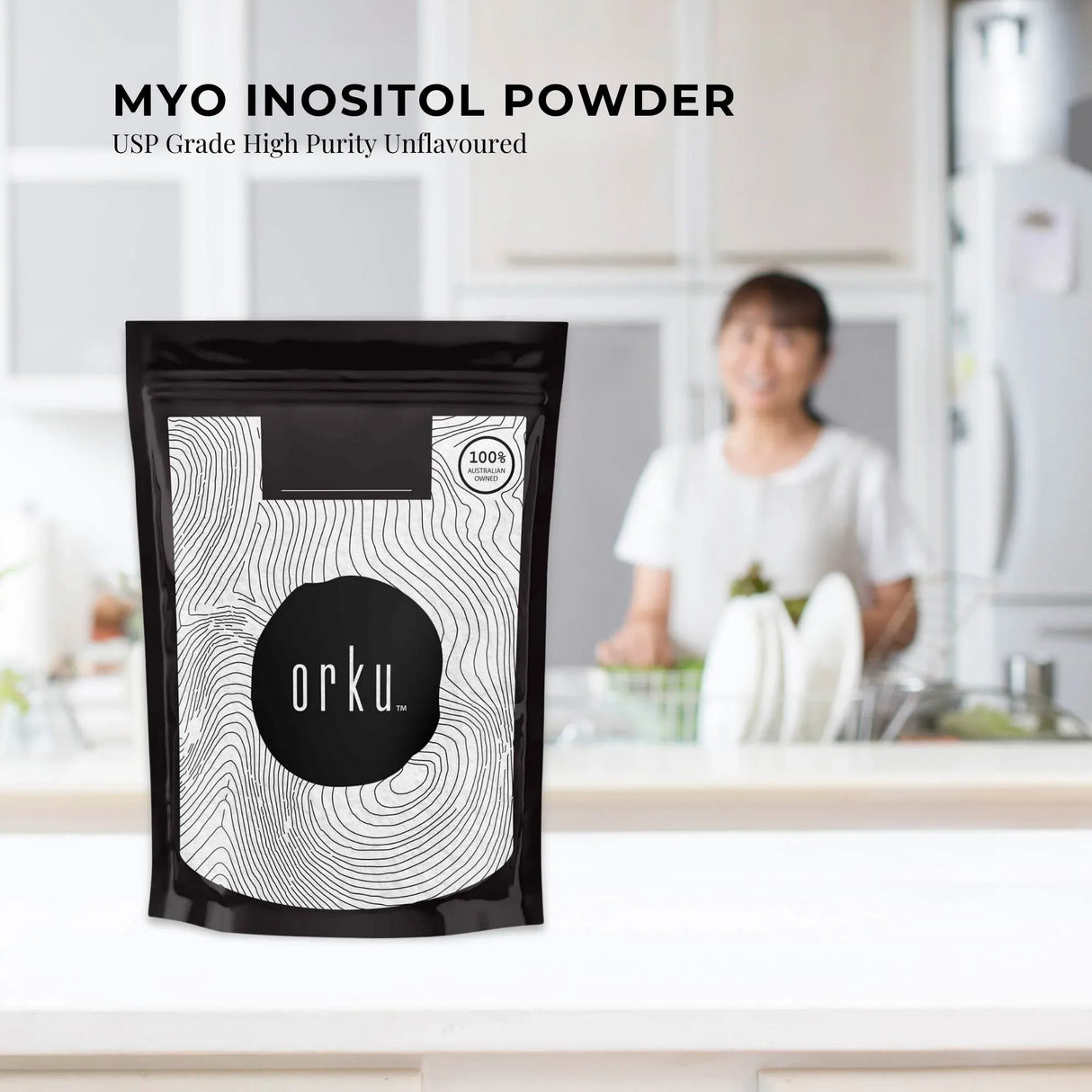 Orku 2Kg Myo Inositol Powder - USP Grade High Purity Unflavoured