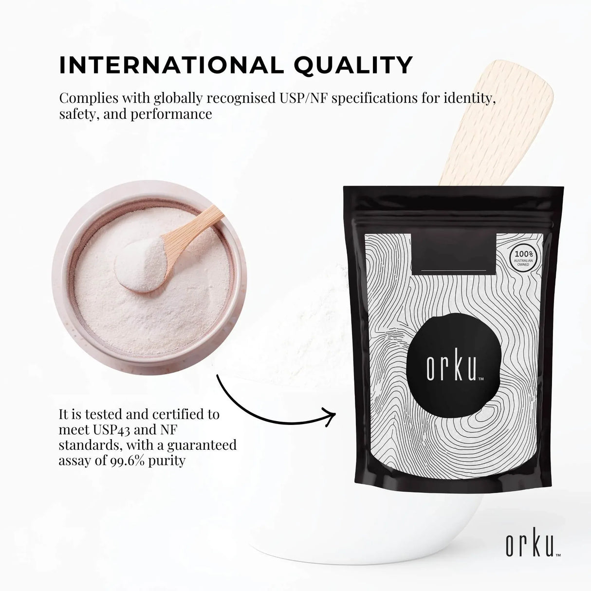Orku 2Kg Myo Inositol Powder - USP Grade High Purity Unflavoured