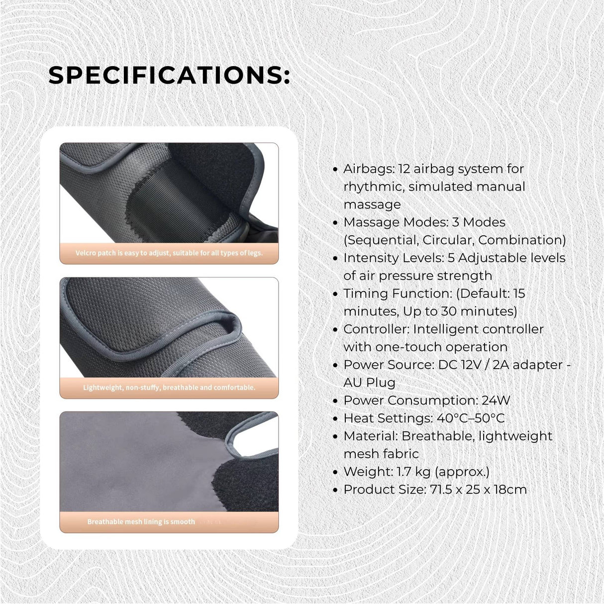 Orku Air Compression Leg Knee Foot Massager with Heat - Relaxation and Recovery