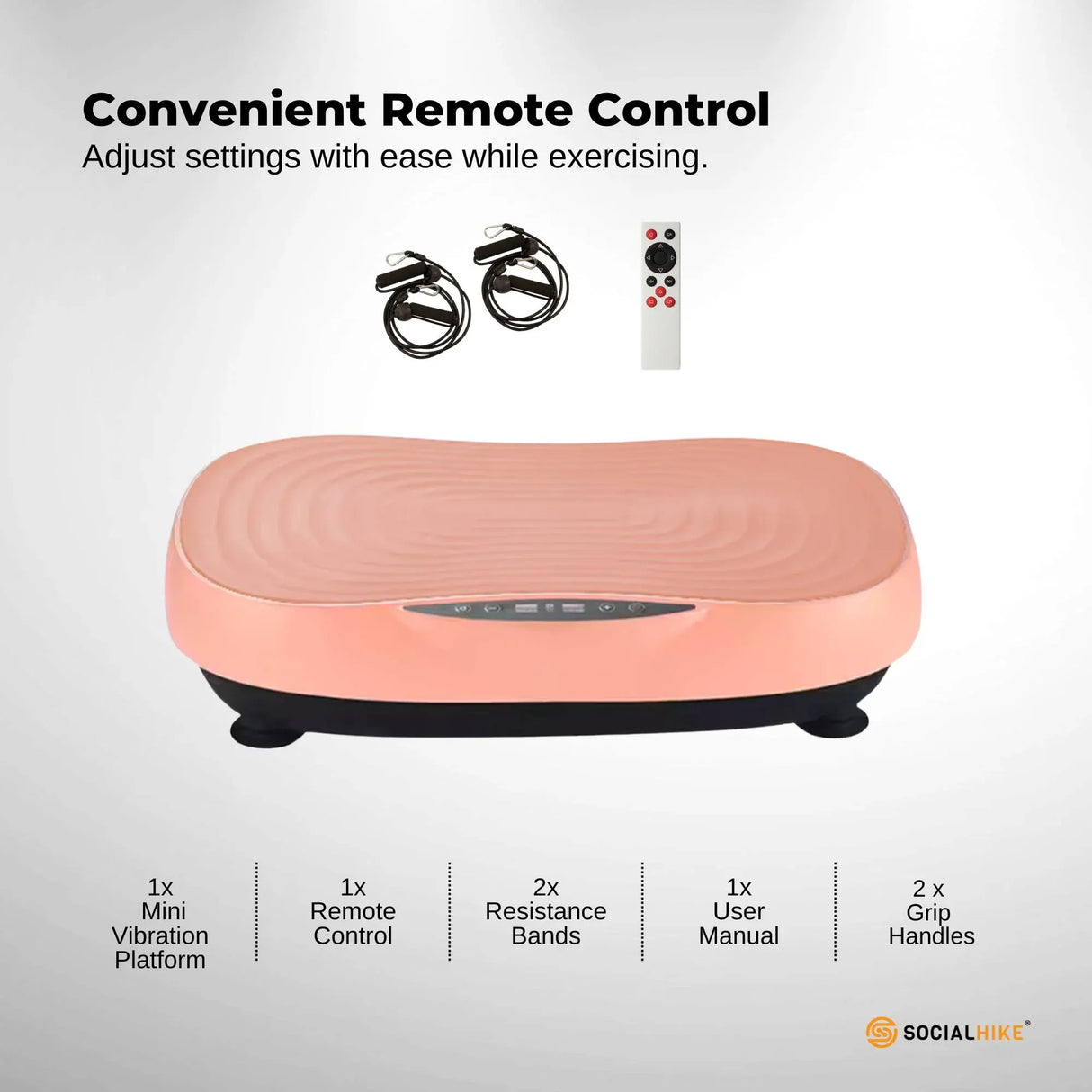 Social Hike Vibration Plate Machine - Vibrating Exercise Platform Pink