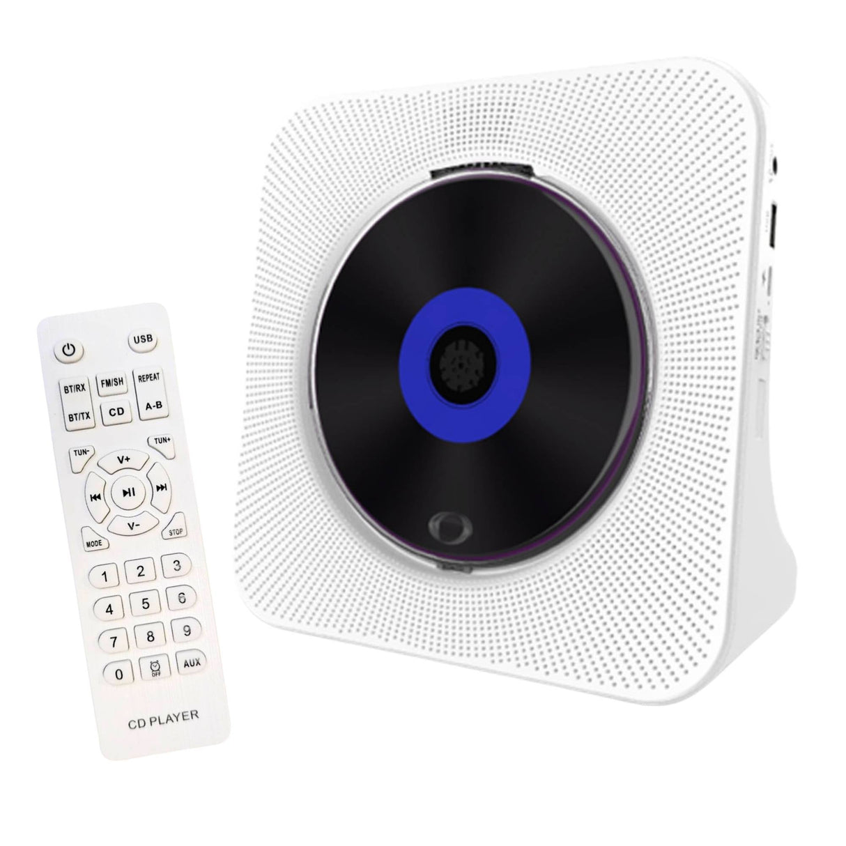 Tooleroo USB Rechargeable Desktop CD Player Speaker ??Bluetooth Portable White