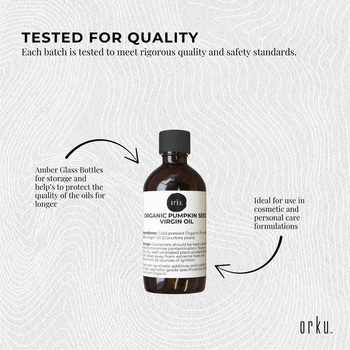 Orku 100ml Organic Pumpkin Seed Oil – Virgin Cold Pressed Unrefined Cosmetic Grade