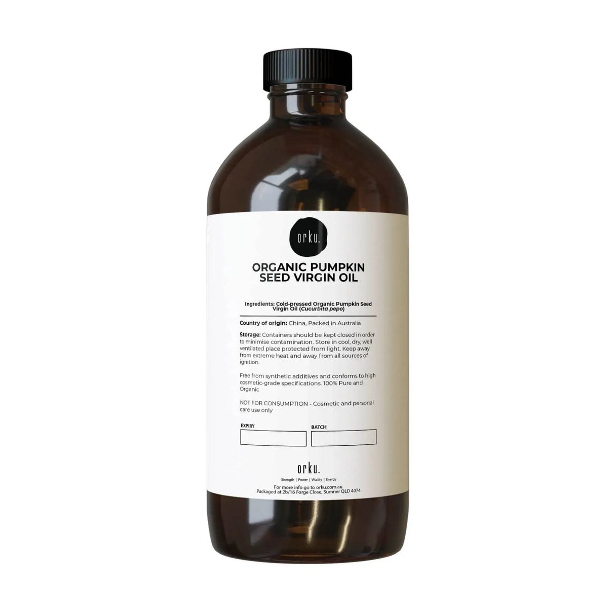Orku 1L Organic Pumpkin Seed Oil – Virgin Cold Pressed Unrefined Cosmetic Grade