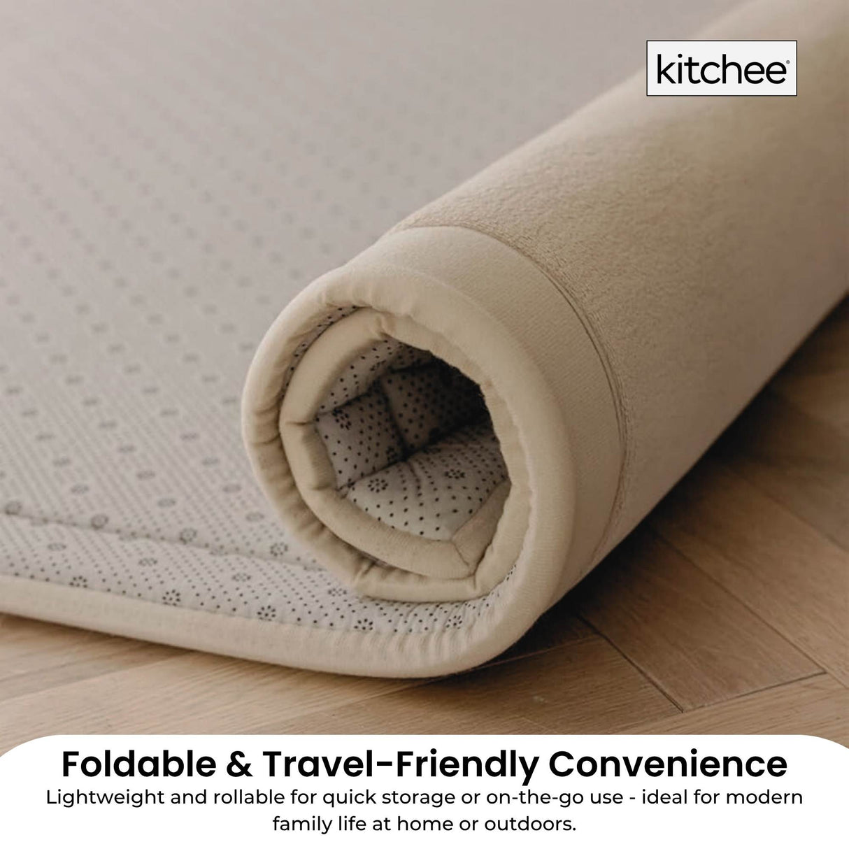 Kitchee Kids Foam Floor Play Mat 150x200cm – Padded Thick Soft Tatami Style Cream