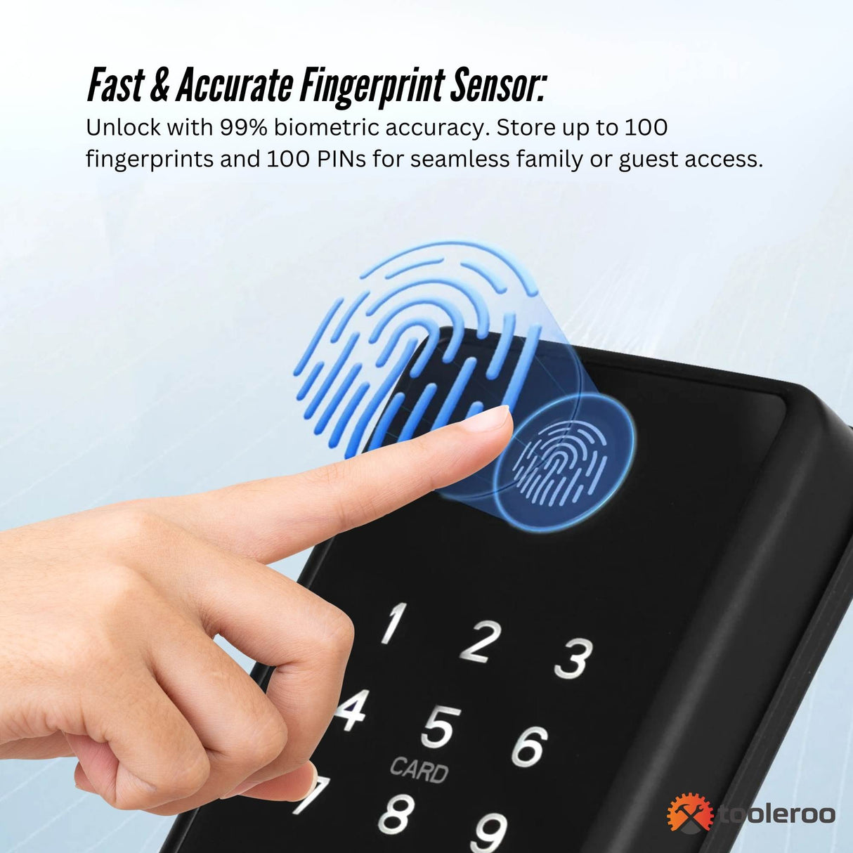 Tooleroo Digital Smart Door Lock Keypad - 5-in-1 Home Entry Security System