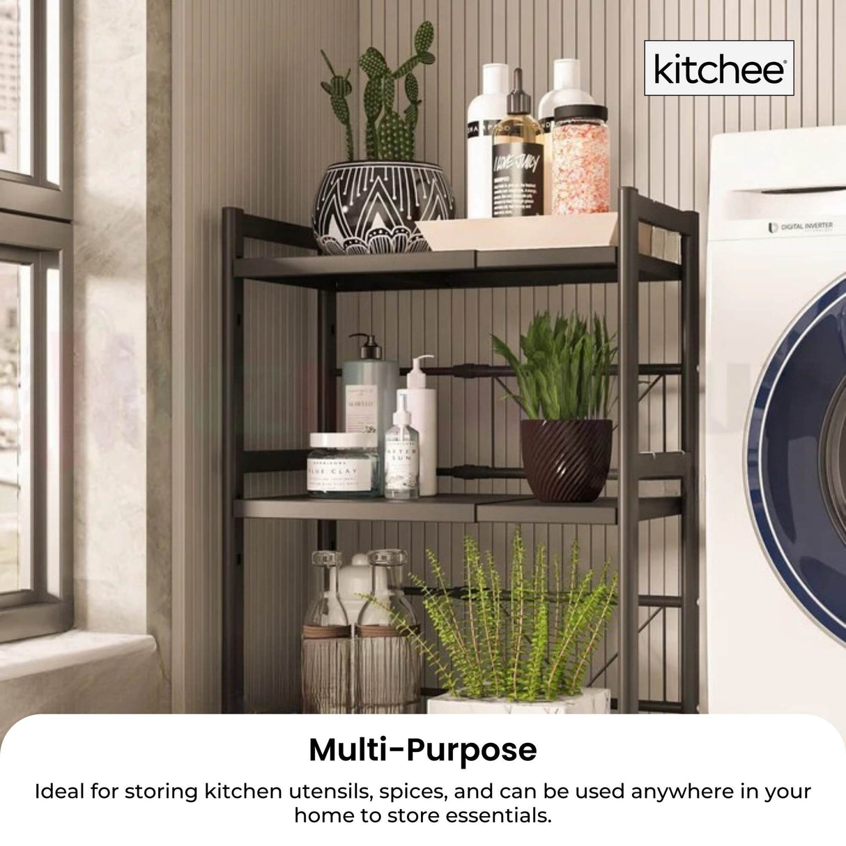 Kitchee Microwave Double Shelf - Expanding Storage Rack Kitchen Organiser Stand