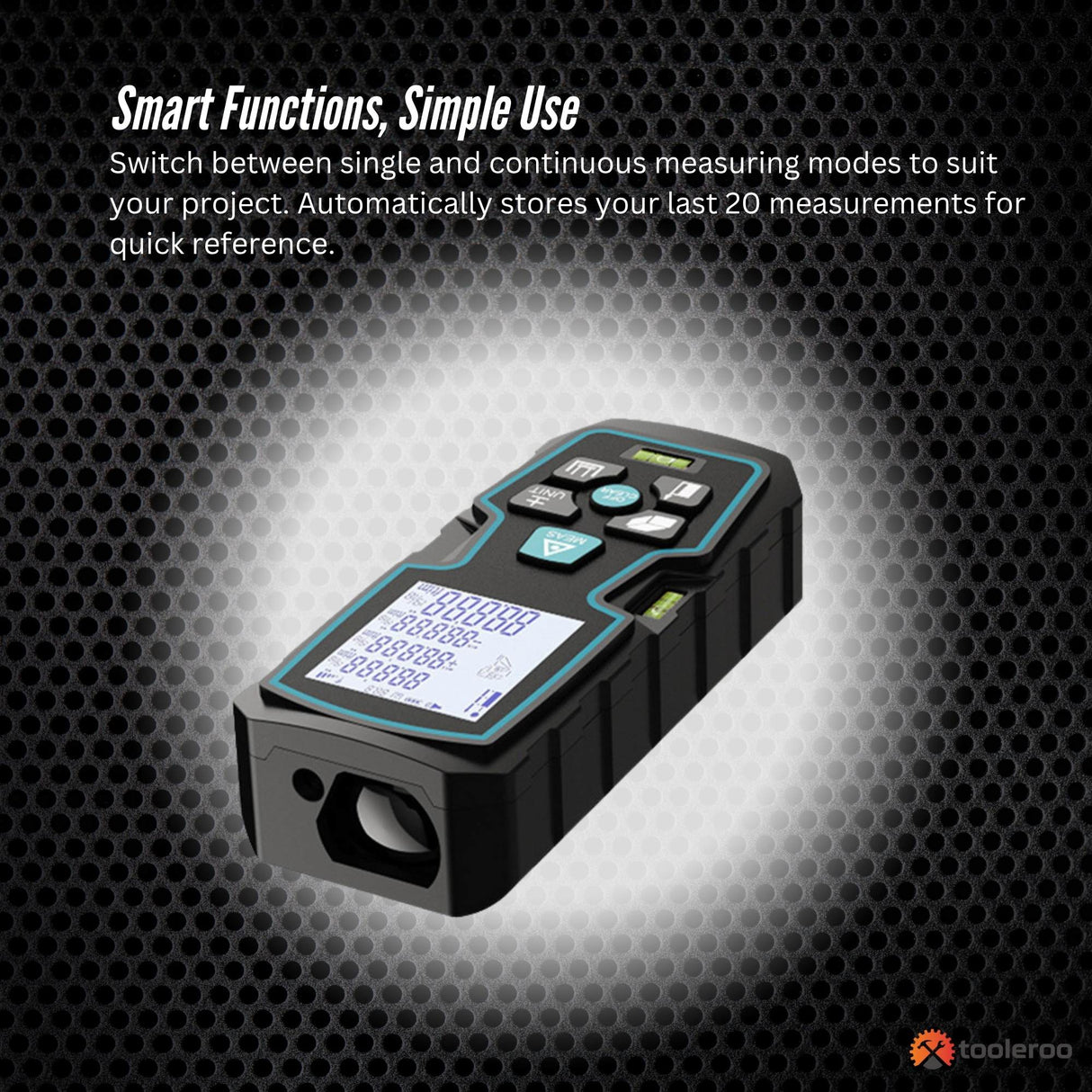 Tooleroo 40m Digital Laser Distance Measurer - LCD Area Volume Meter Tool