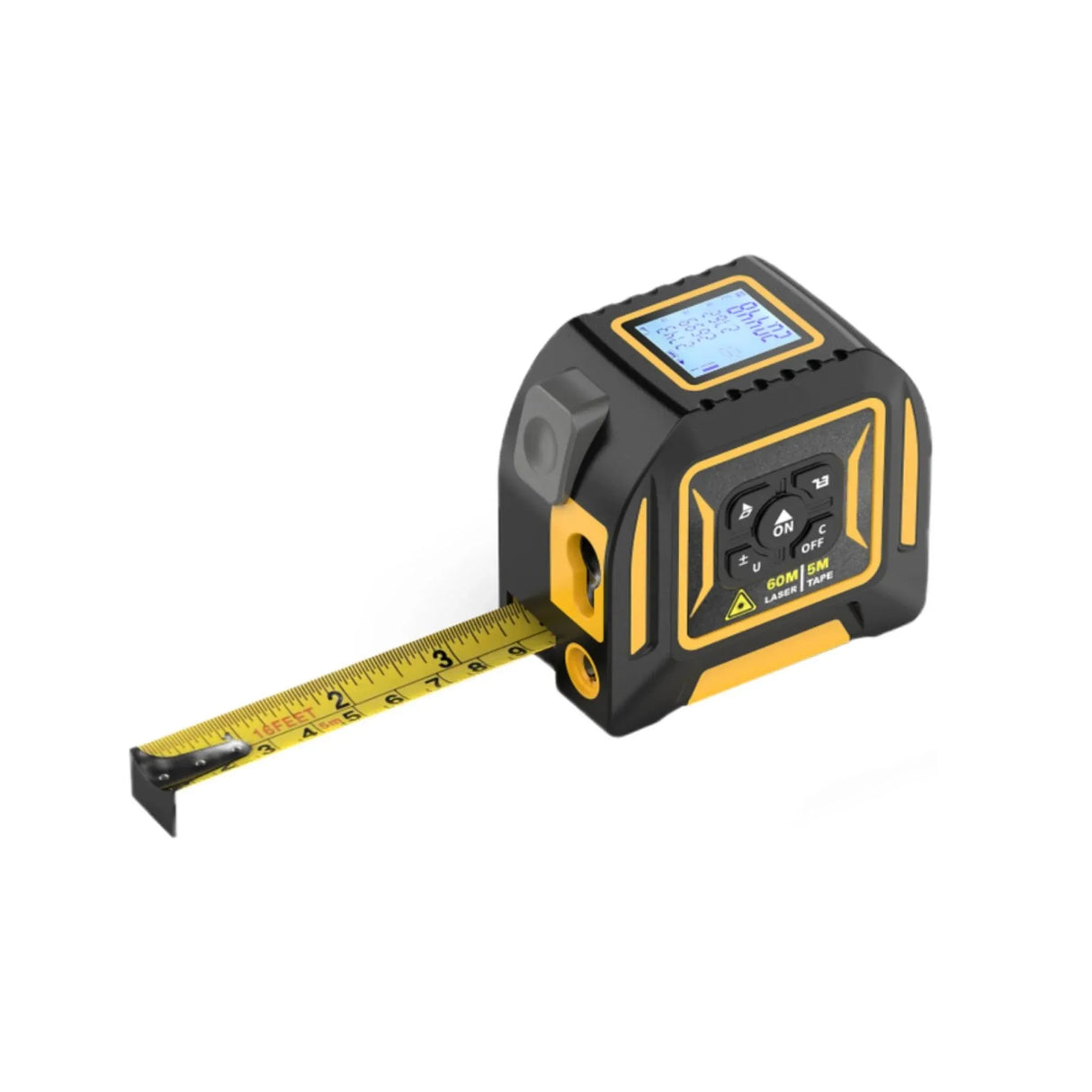 Tooleroo 60m Digital Laser Tape Measure + 5m Steel Tape ??3-in-1 Cross Marking