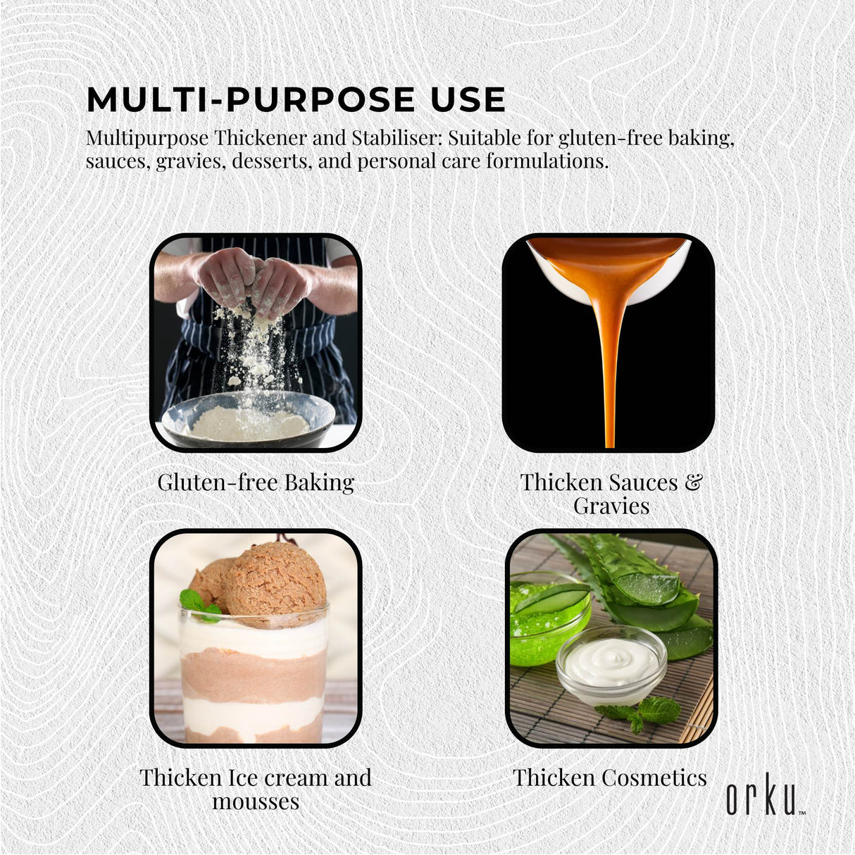 Orku 600g Xanthan Gum Thickener Pure Powder 200 Mesh FCC E415 Food Additive TUB