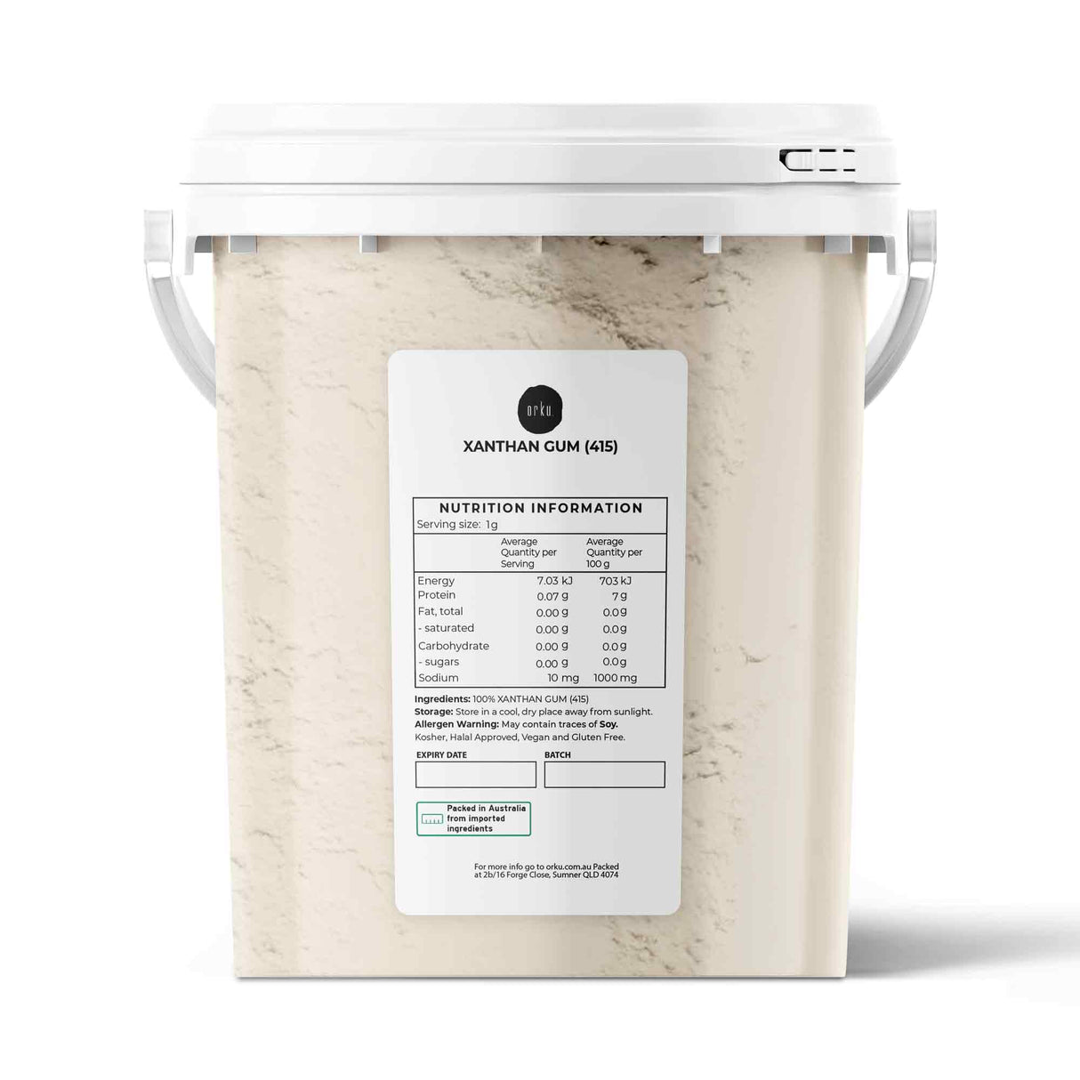 Orku 600g Xanthan Gum Thickener Pure Powder 200 Mesh FCC E415 Food Additive TUB