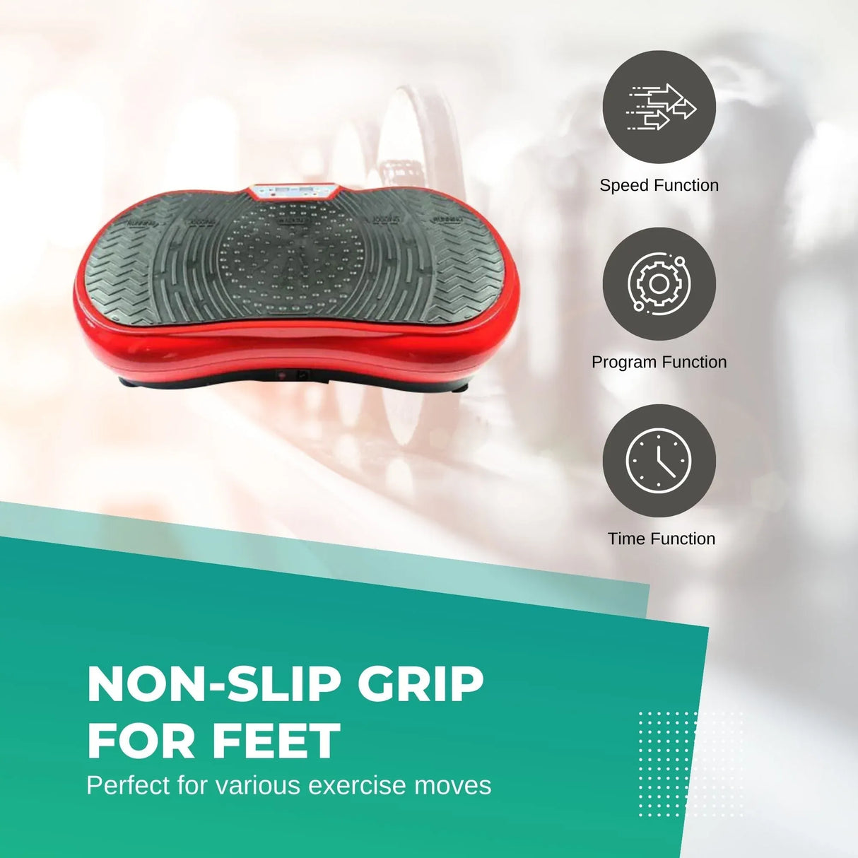 Social Hike Red Vibration Machine Platform - Exercise Plate Whole Body Workout