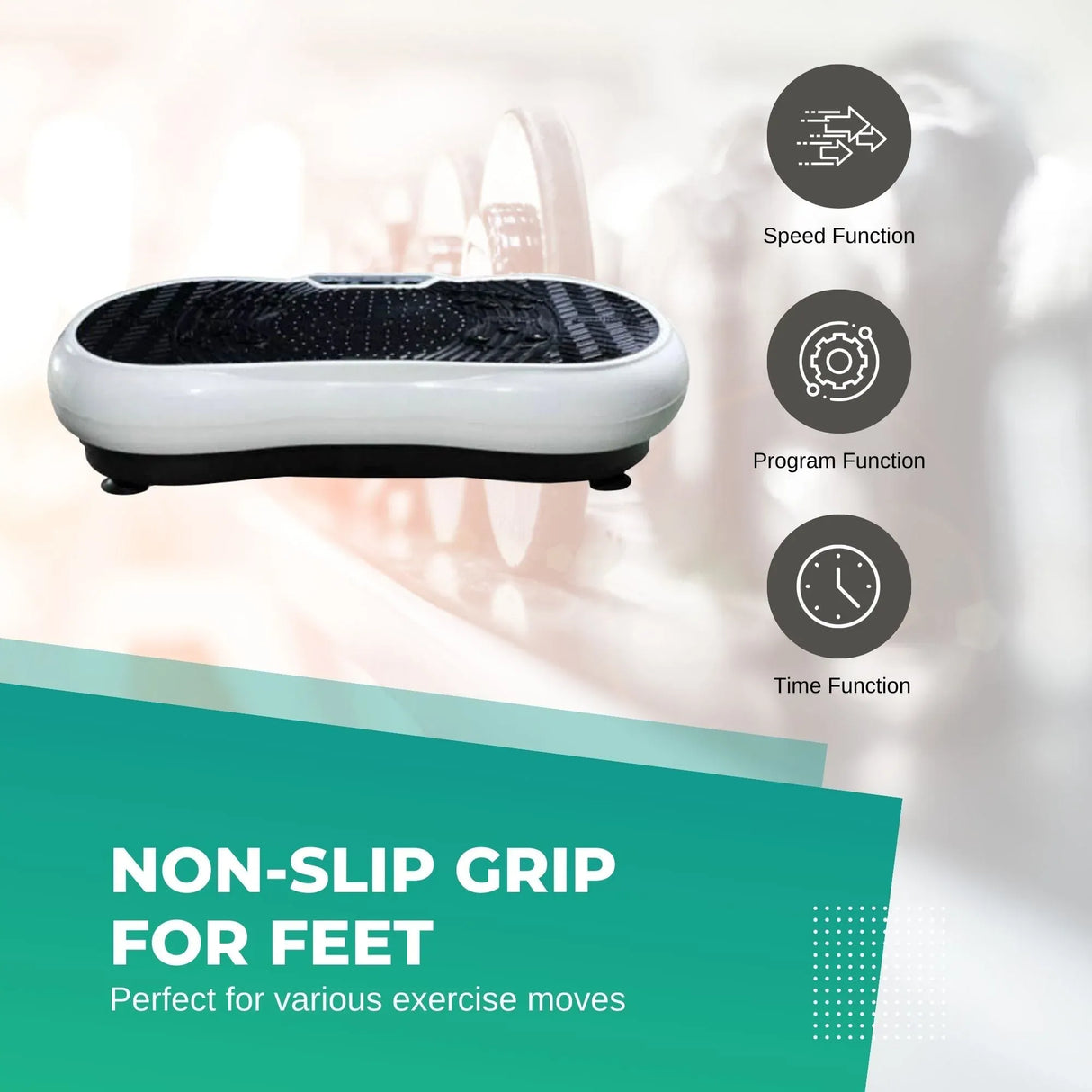 Social Hike White Vibration Machine Platform - Exercise Plate Whole Body Workout