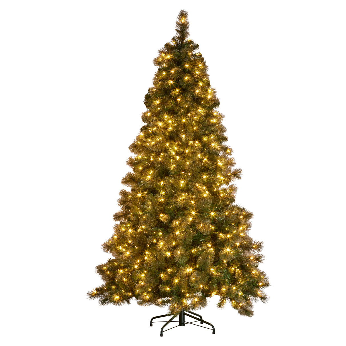 Christabelle 9ft Christmas Tree Glittery Gold Pine Needles 850 Led Lights Xmas