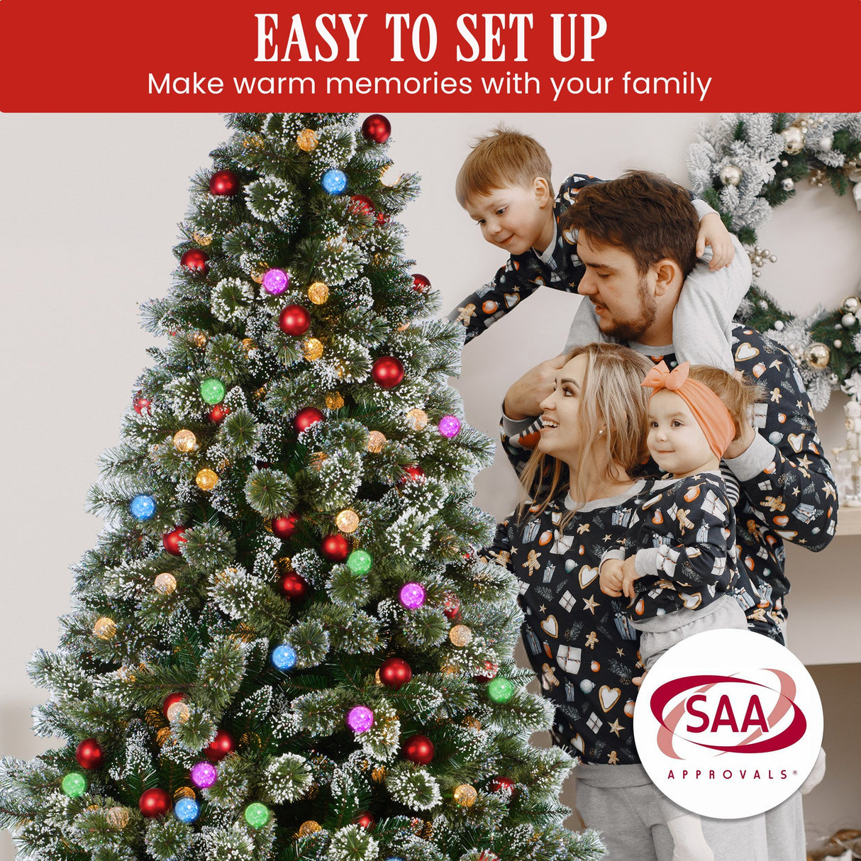 Christabelle Swishmas Snowy Bristle 2.7m Multicolour Pre-Lit Christmas Tree with 2870 Tips