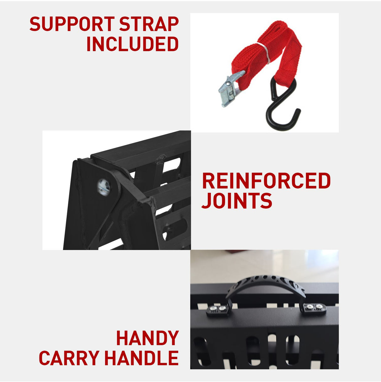 Kartrite Aluminium Folding Loading Ramp ATV Motorbike Motorcycle Golf Buggy Trailer - Black