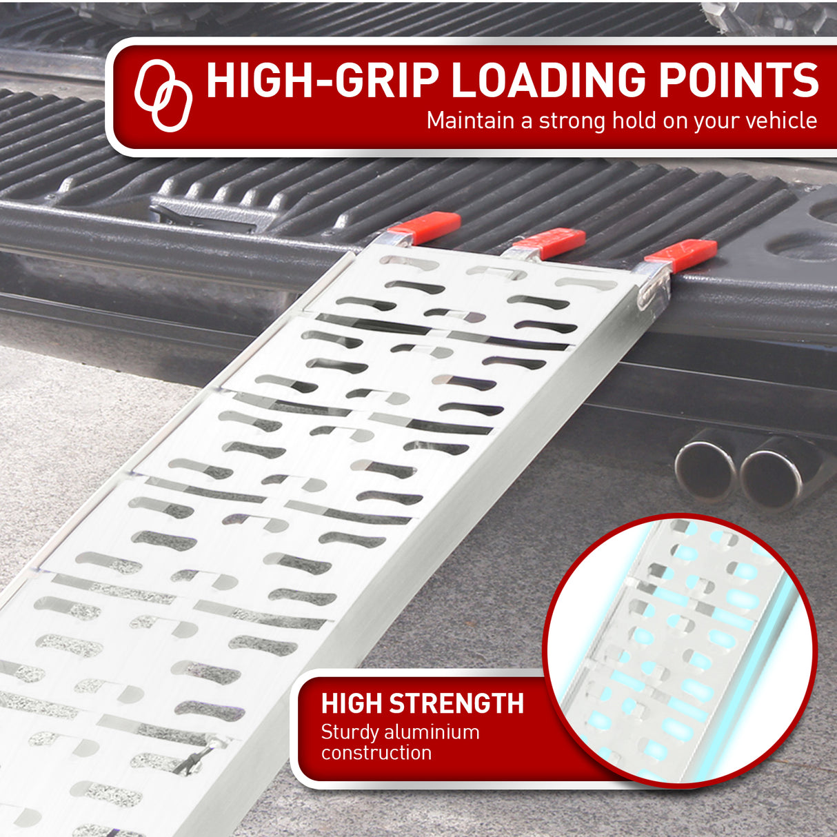 Kartrite Rigg Aluminium ATV Loading Ramp Foldable - Silver