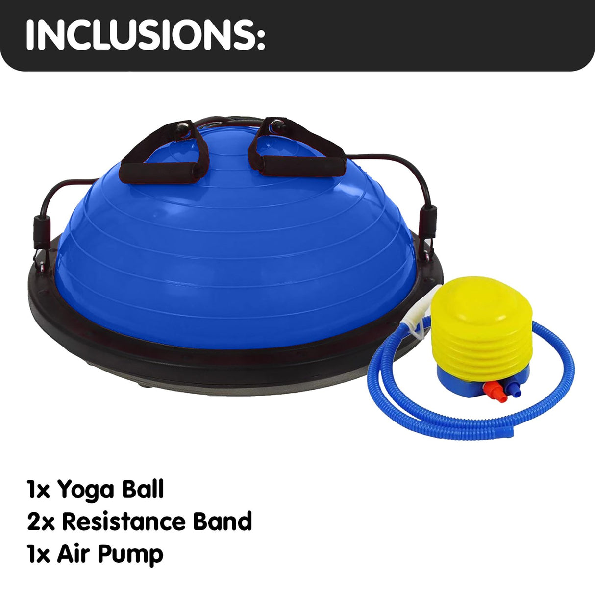Powertrain Fitness Yoga Ball Home Gym Workout Balance Trainer - Blue