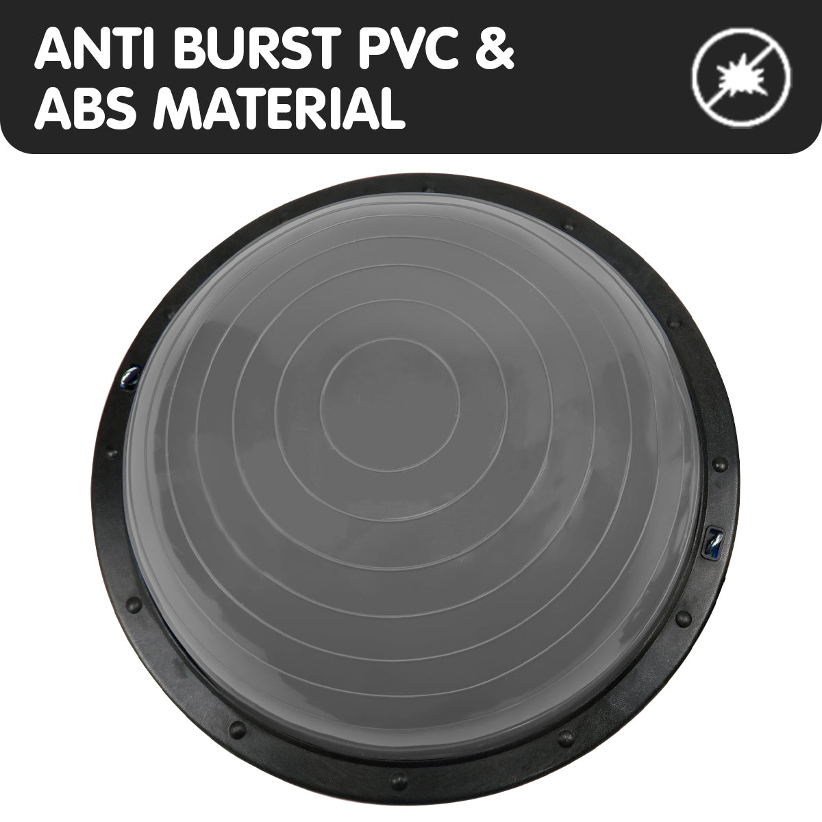 Powertrain Fitness Yoga Ball Home Gym Workout Balance Trainer - Grey