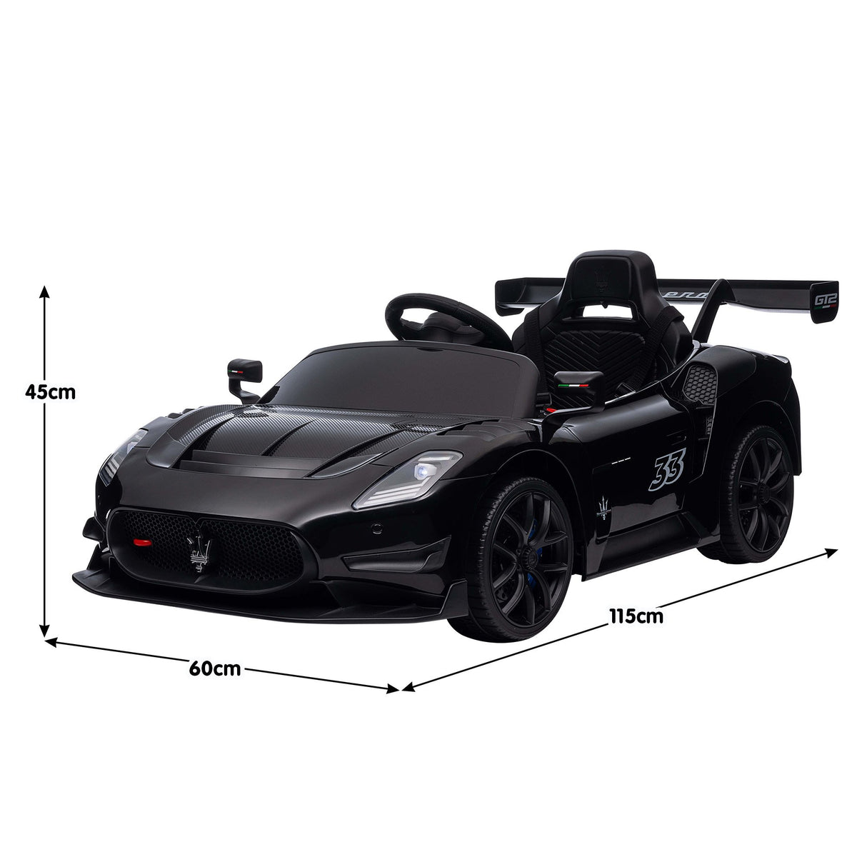 Kahuna Maserati MC20 GT2 Licensed Electric Kids Ride On Race Car Black