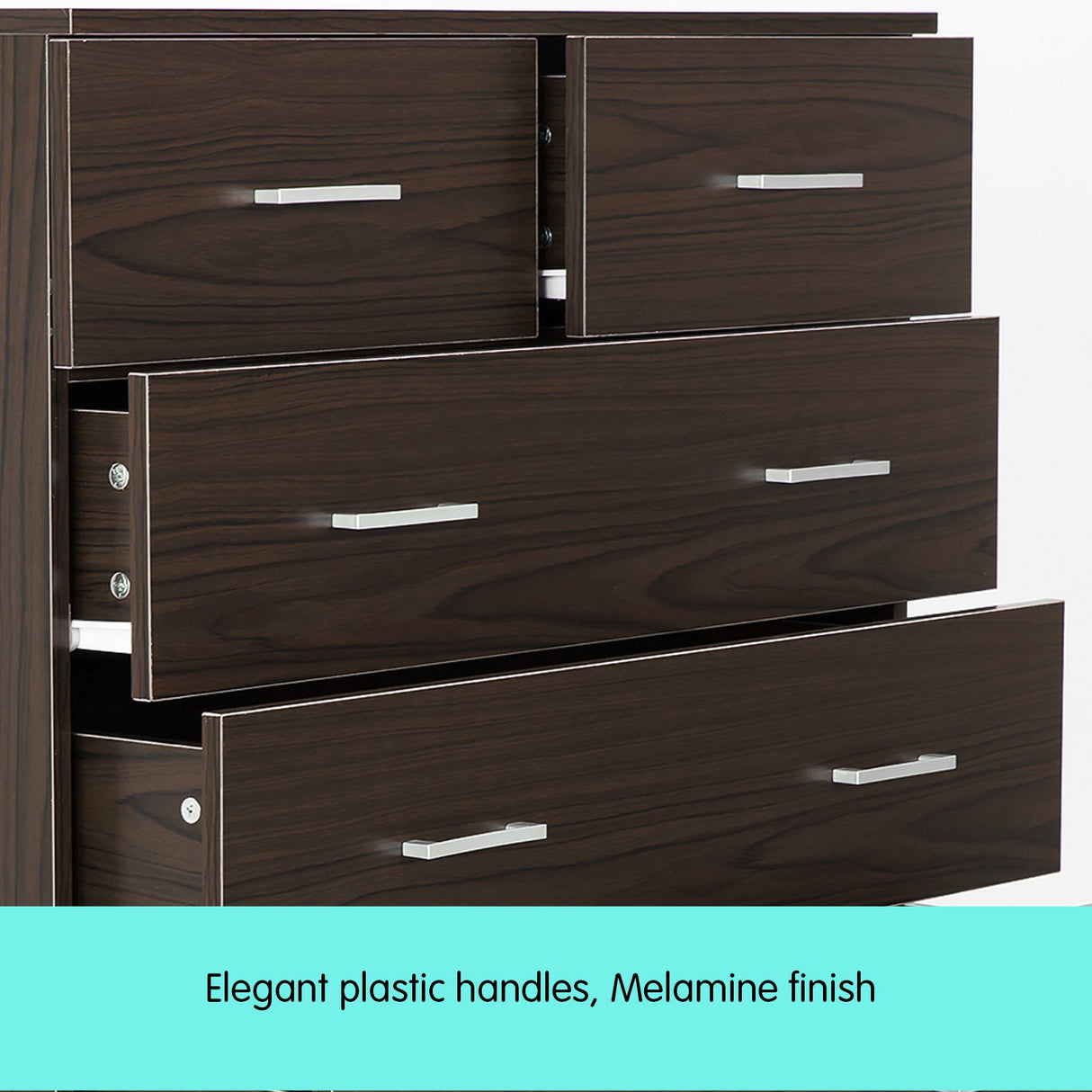 Sarantino Tallboy Dresser 6 Chest Of Drawers Cabinet Storage 85 x 39.5 x 105 in Brown