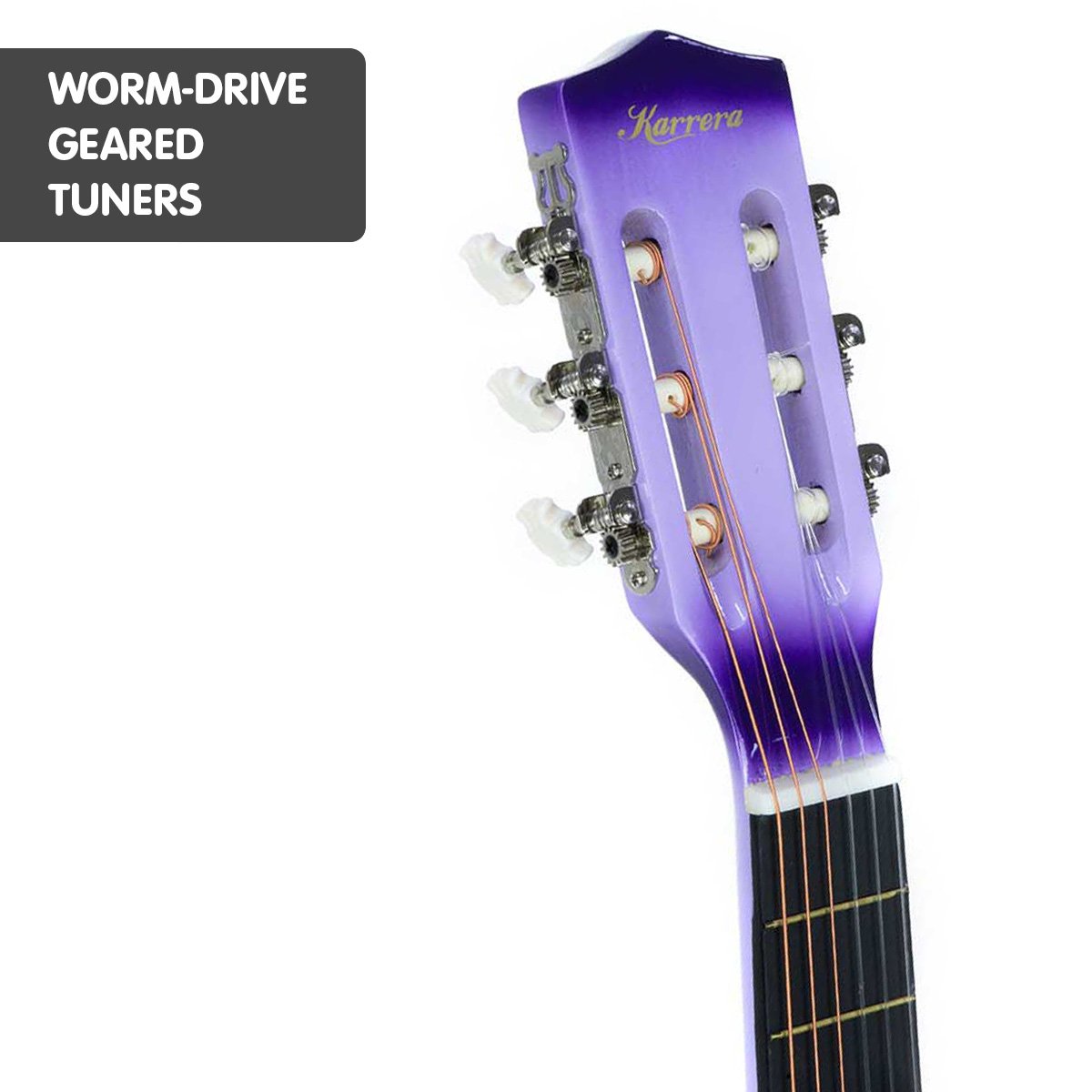 Karrera Children's Cutaway Acoustic Guitar for Kids - Purple