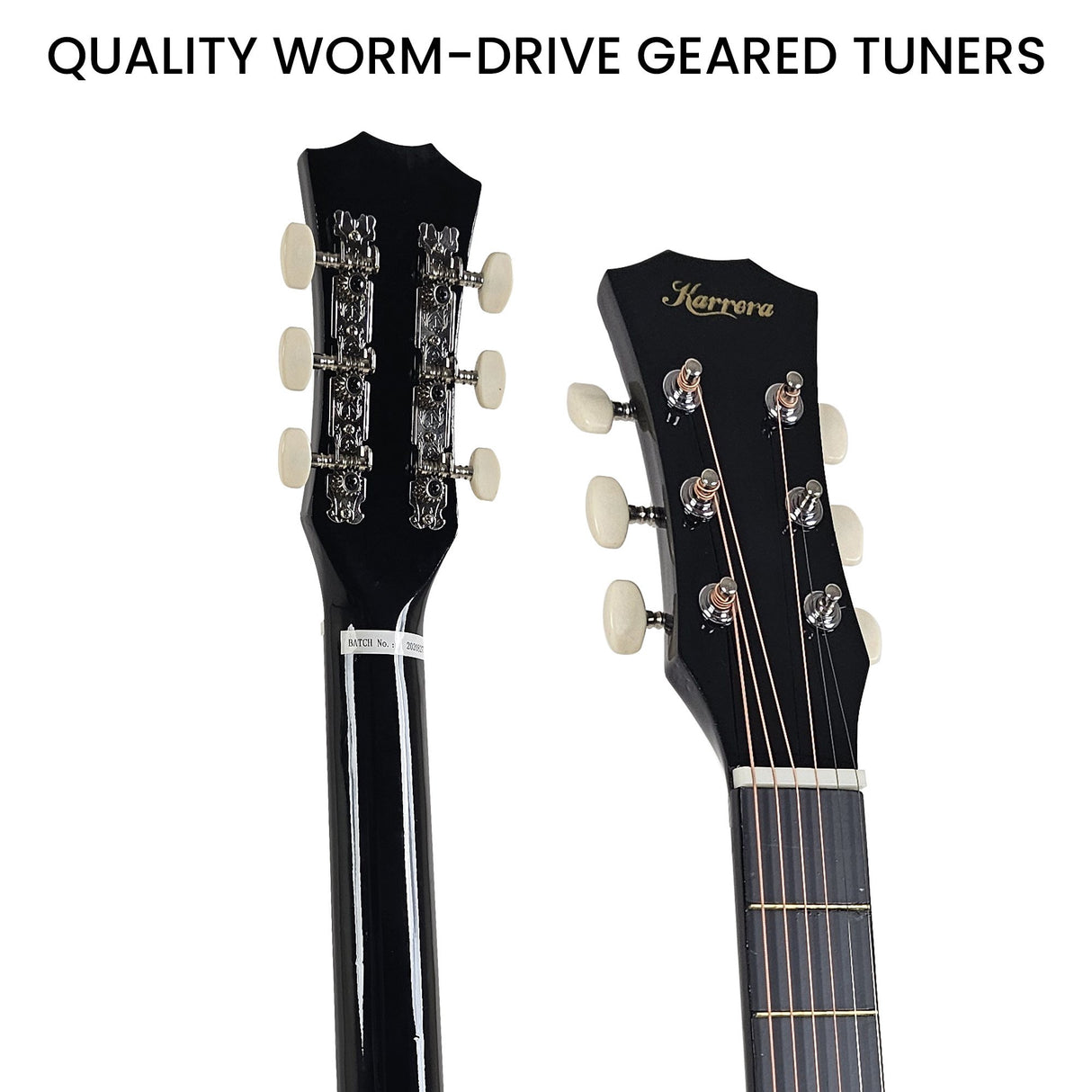 Karrera 38-Inch Black Cutaway Acoustic Guitar Bundle with Gig Bag