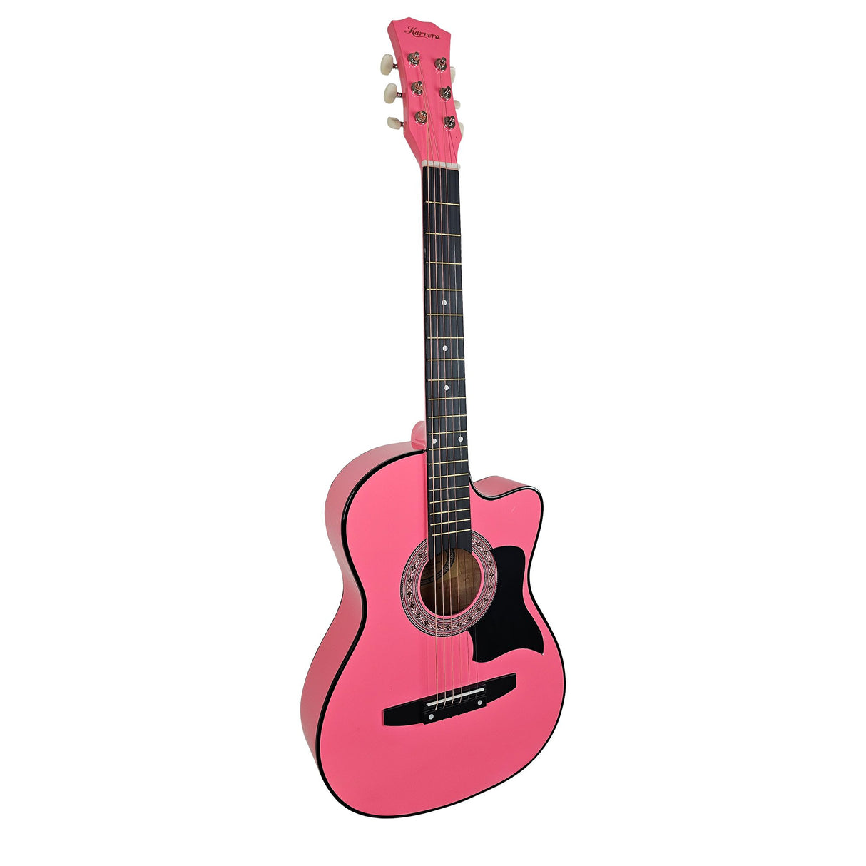 Karrera 38-Inch Cutaway Pink Acoustic Guitar Set with Bag