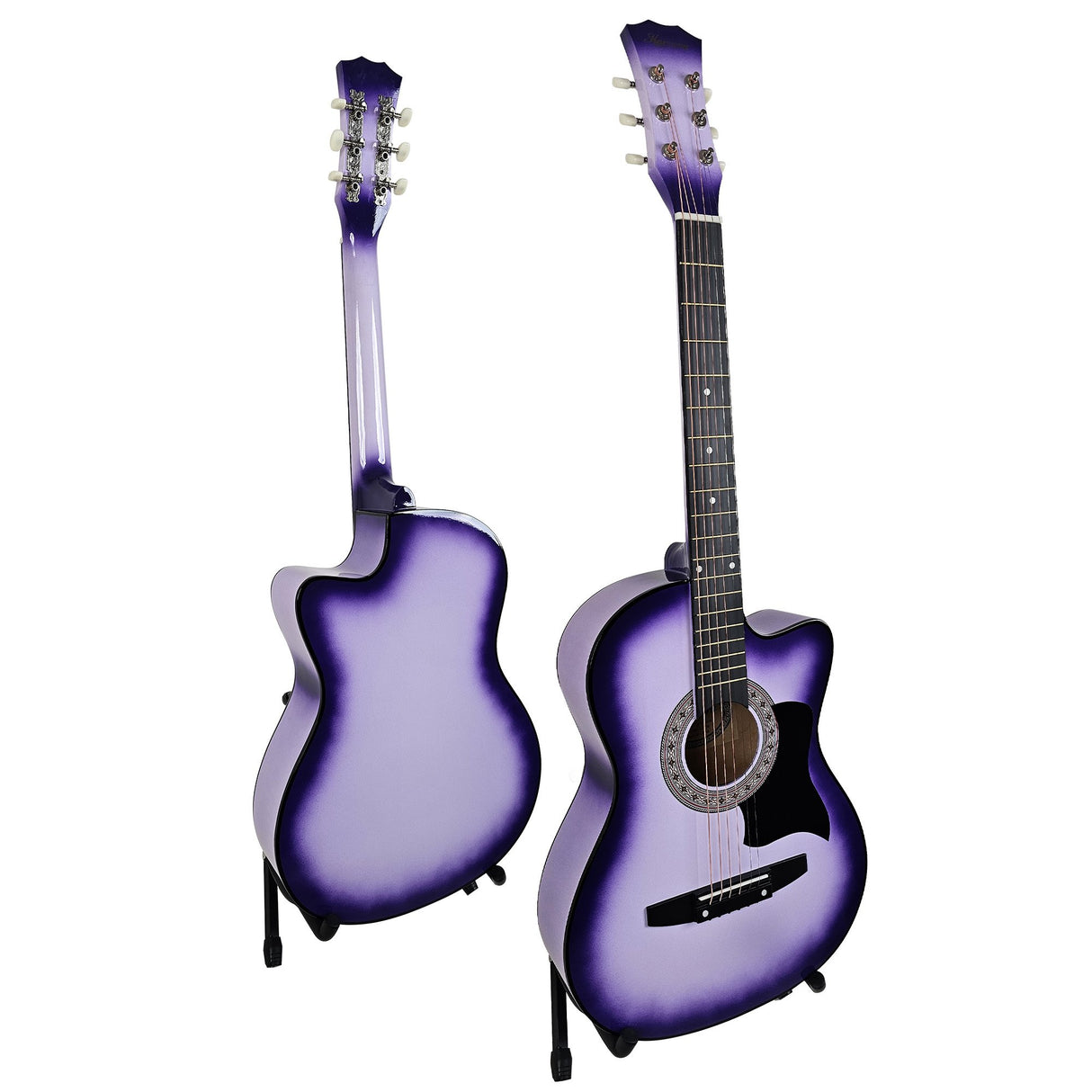 Karrera 38in Cutaway Acoustic Guitar Bundle with Accessories - Purple Burst