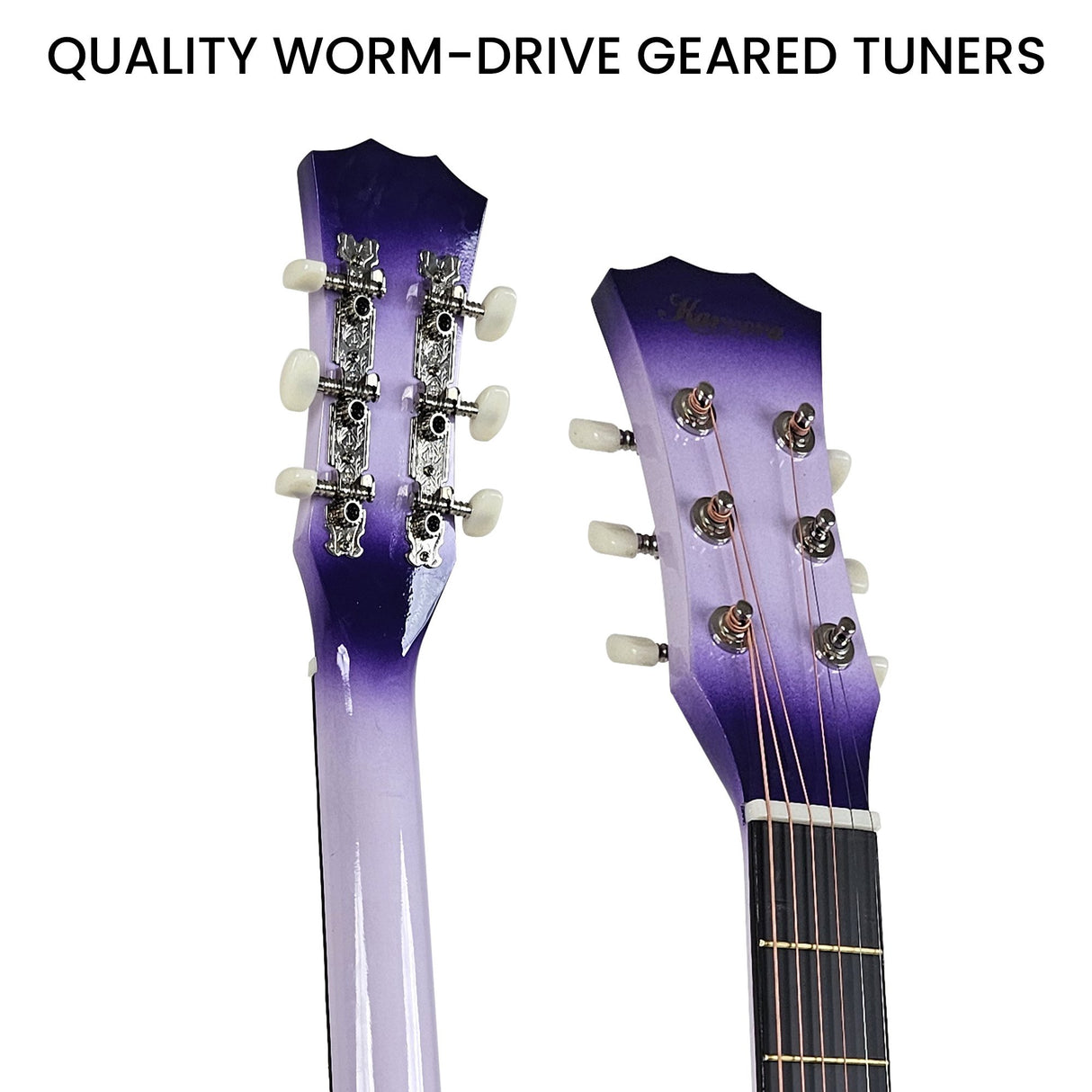 Karrera 38in Cutaway Acoustic Guitar Bundle with Accessories - Purple Burst