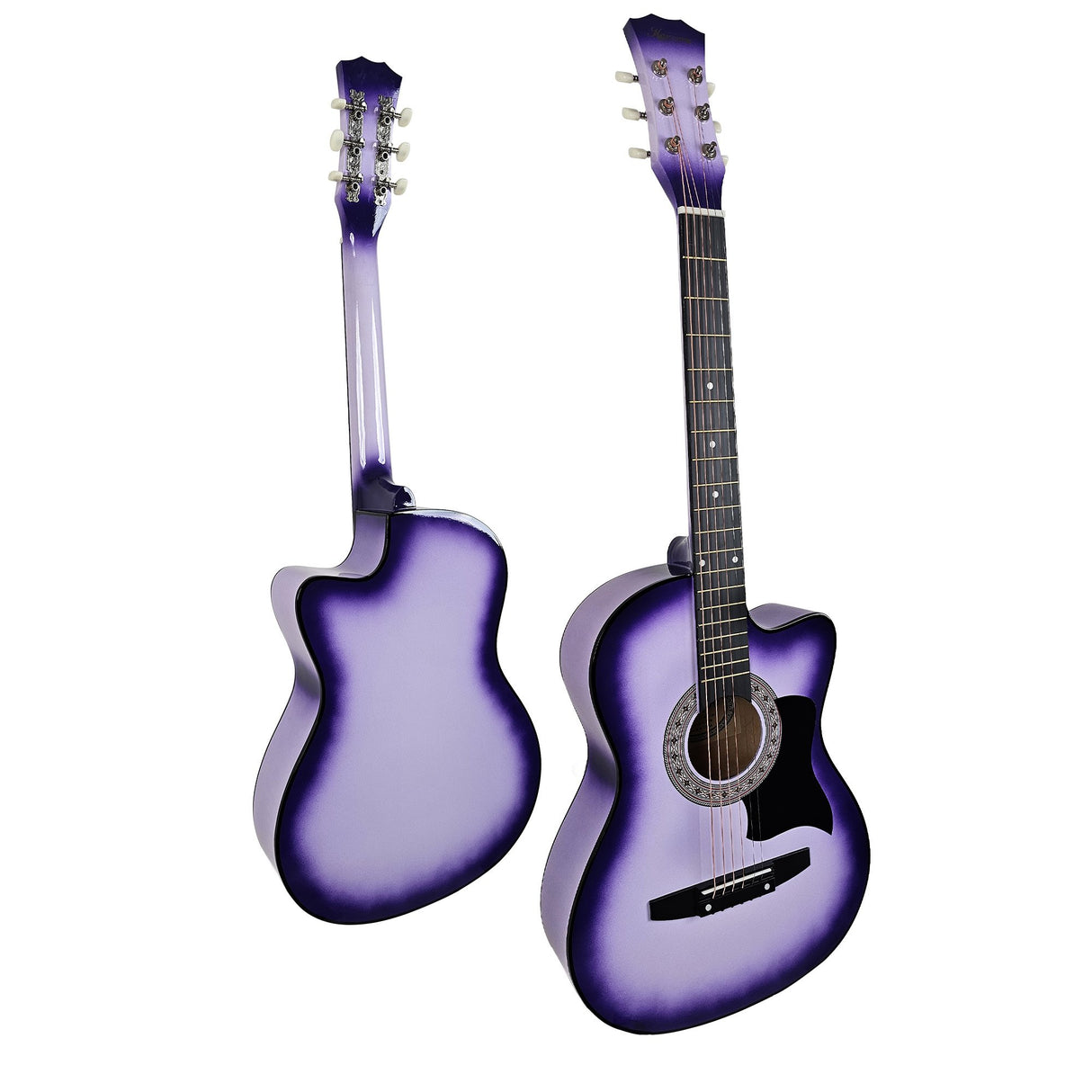 Karrera 38-Inch Cutaway Acoustic Guitar Bundle - Elegant Purple Burst Finish