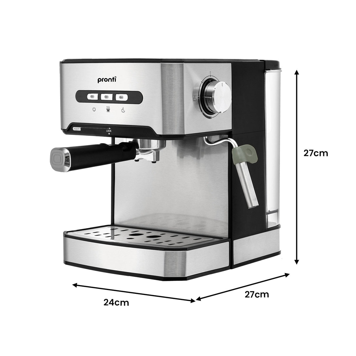 Pronti 1.6L Automatic Espresso Maker with Integrated Milk Frother