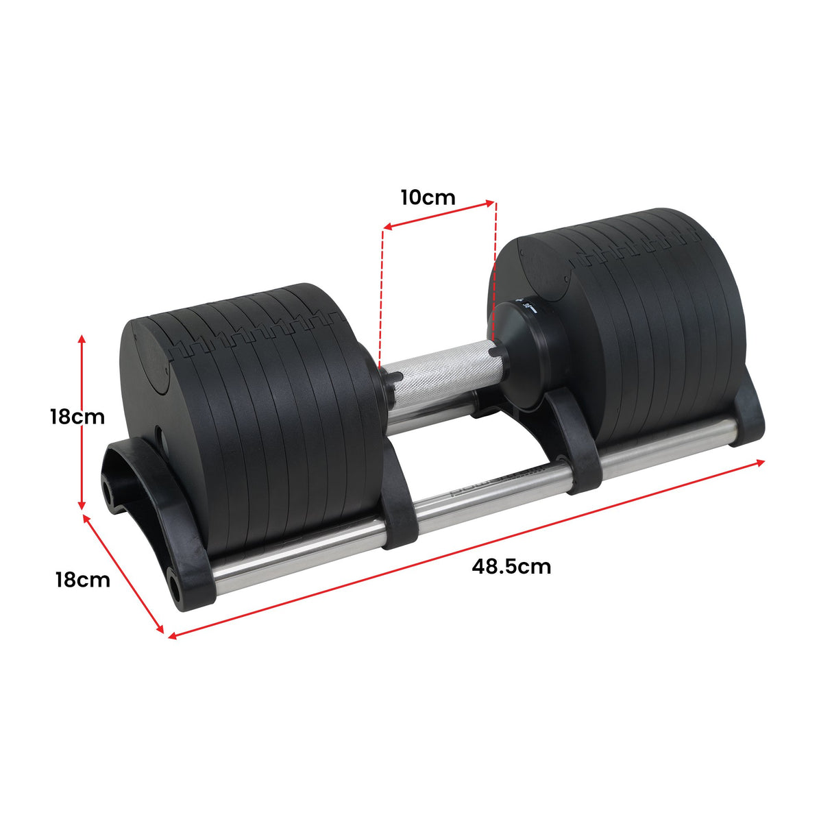 Powertrain Eon 2 x 36kg Dial-Up Adjustable Dumbbell Home Gym Weights