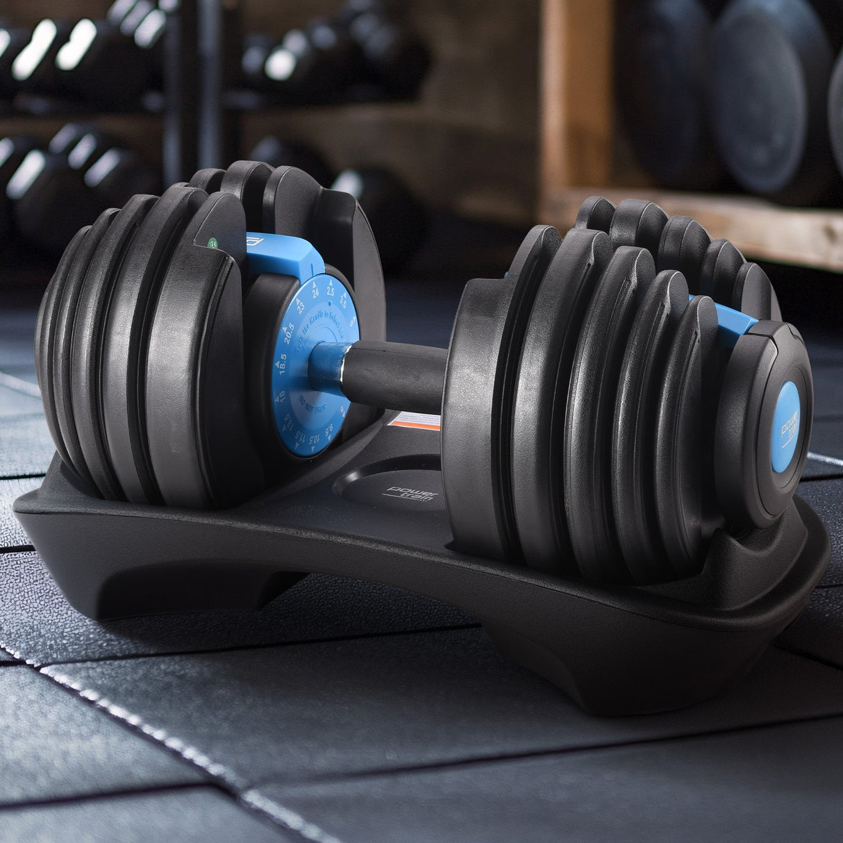 Powertrain 24KG Adjustable Home Gym Dumbbell - Blue