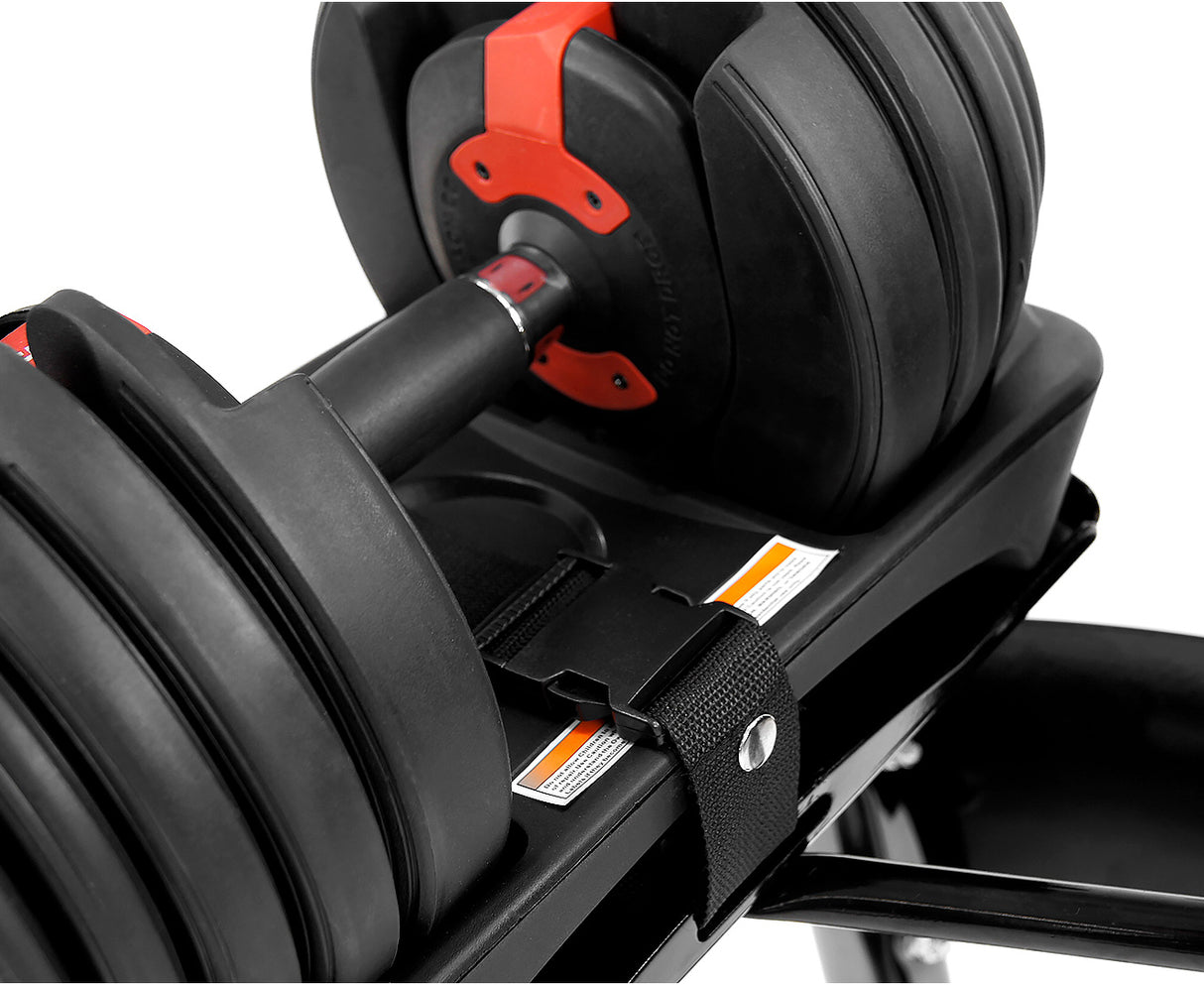 Powertrain 2x 24kg Adjustable Dumbbells with Stand