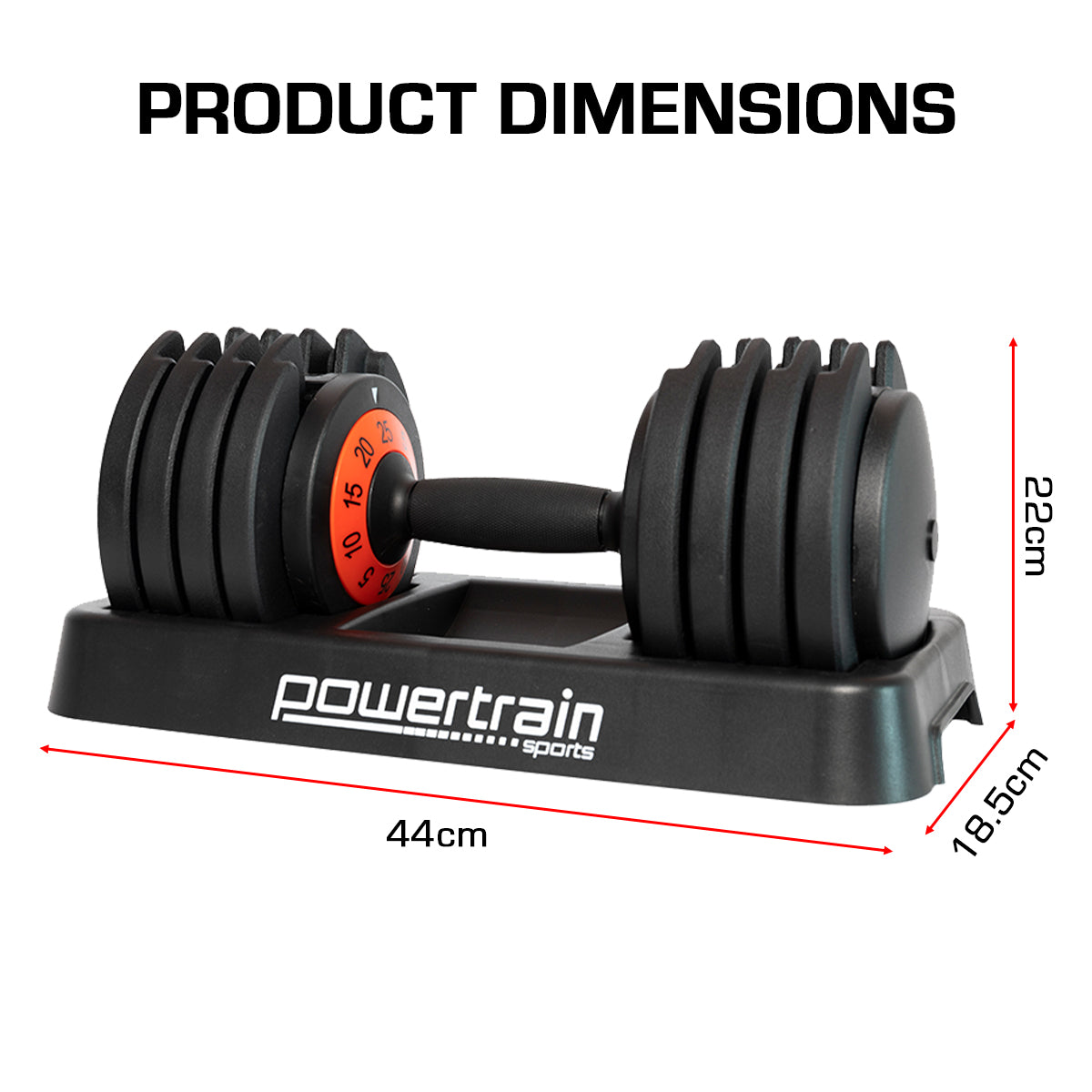 Powertrain GEN2 Pro Adjustable Dumbbell Weights - 25kg