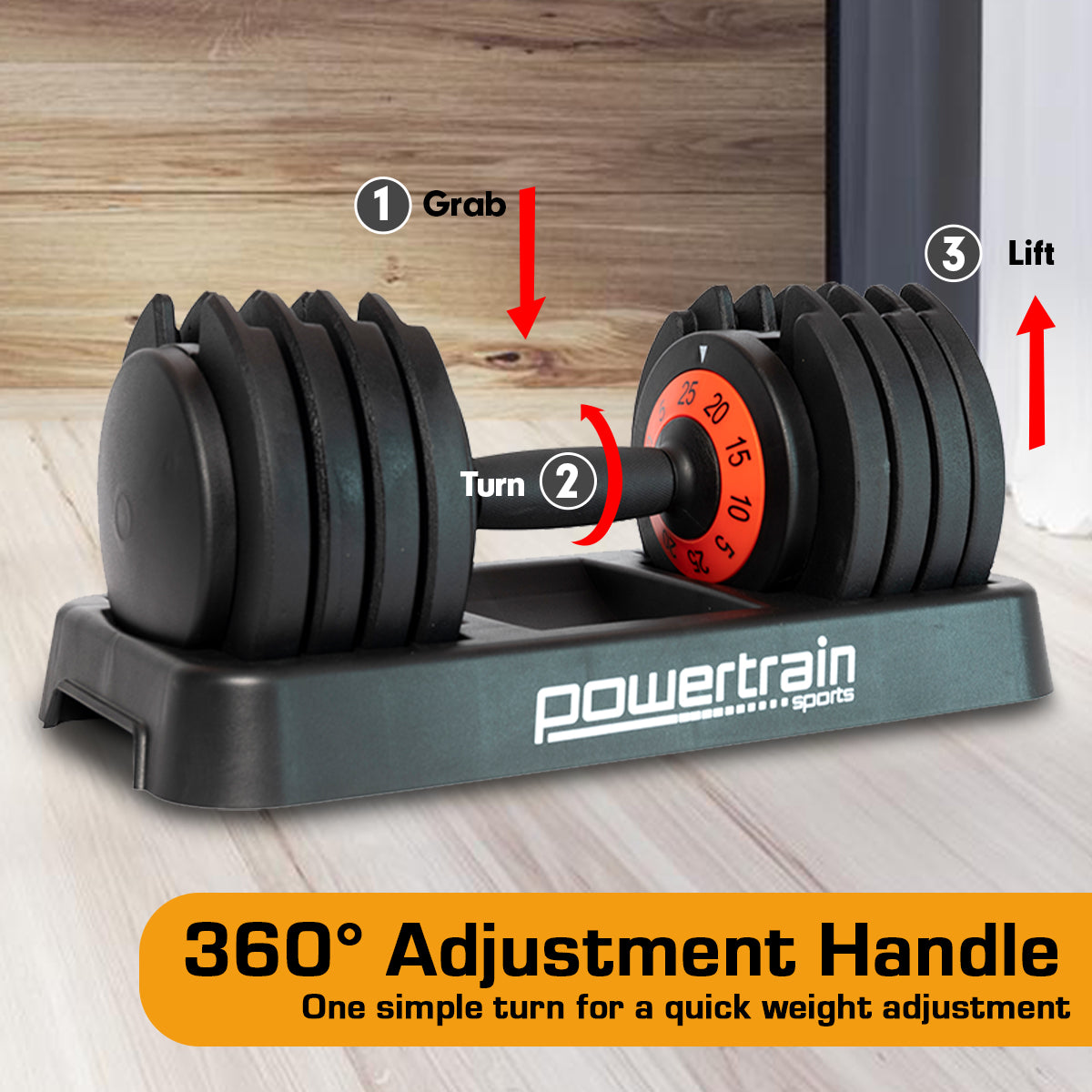 Powertrain GEN2 Pro Adjustable Dumbbell Weights - 25kg