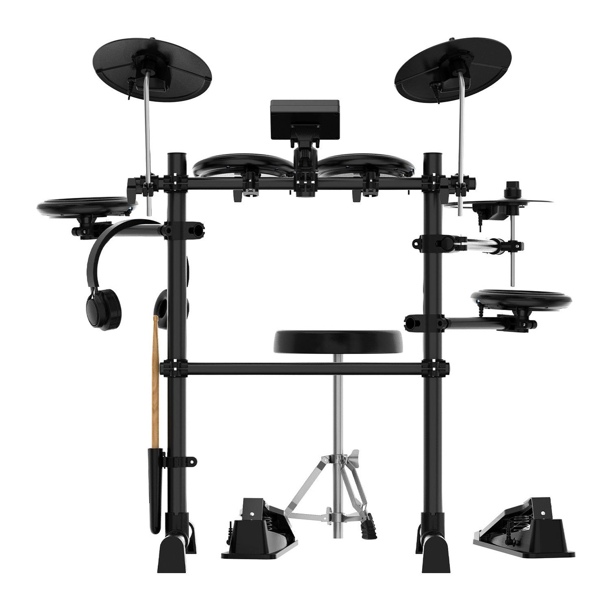 Karrera TDX-16 Electronic Drum Kit with LCD, Toms, Snares Quiet Mesh Pads & Pedals, Adjustable Stool, Headphones