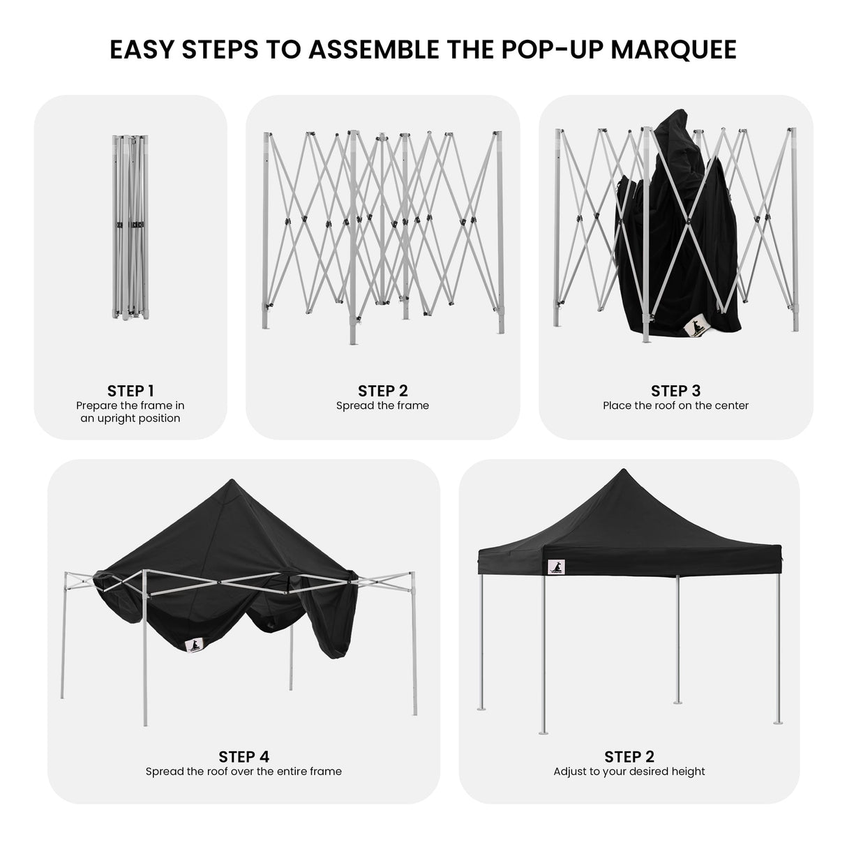 Wallaroo Gazebo Tent Marquee 3x3 PopUp Outdoor Black