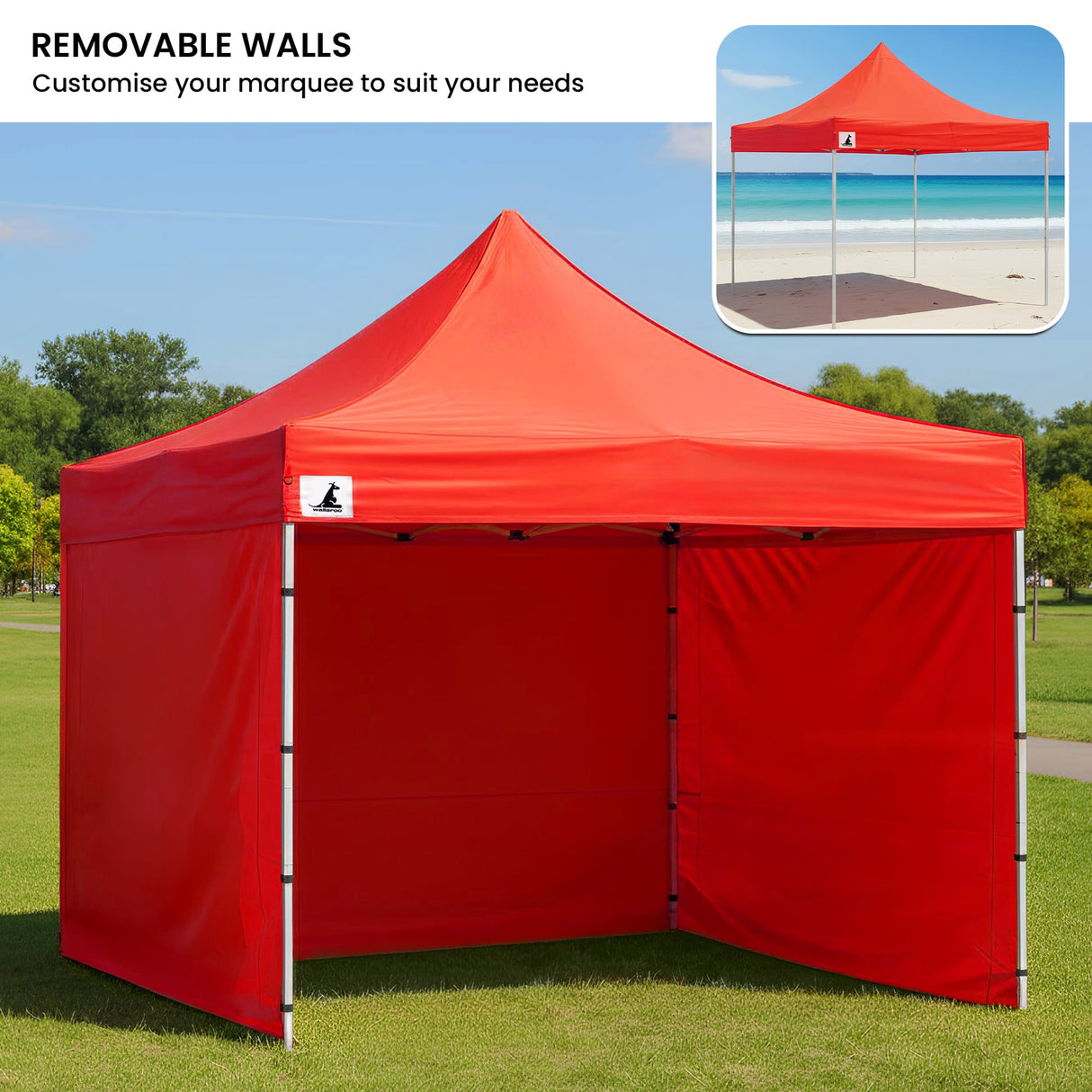 Wallaroo Gazebo Tent Marquee 3x3 PopUp Outdoor Red