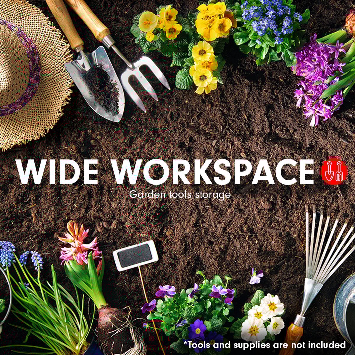 Wallaroo Garden Shed Spire Roof 8ft x 8ft Outdoor Storage Shelter - Grey