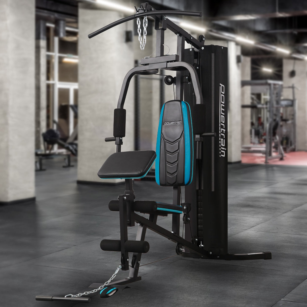 Powertrain JX-300 Multi Station Home Gym 44kg Weight Stack Cable Machine, Curl Pad Leg Extension and