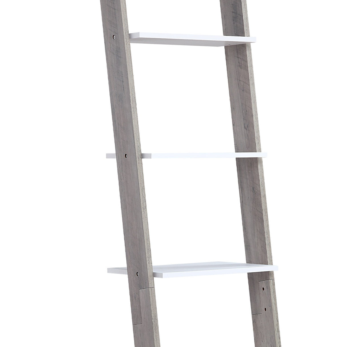 Sarantino Mira 5-Tier Ladder Shelf in White and Grey Oak