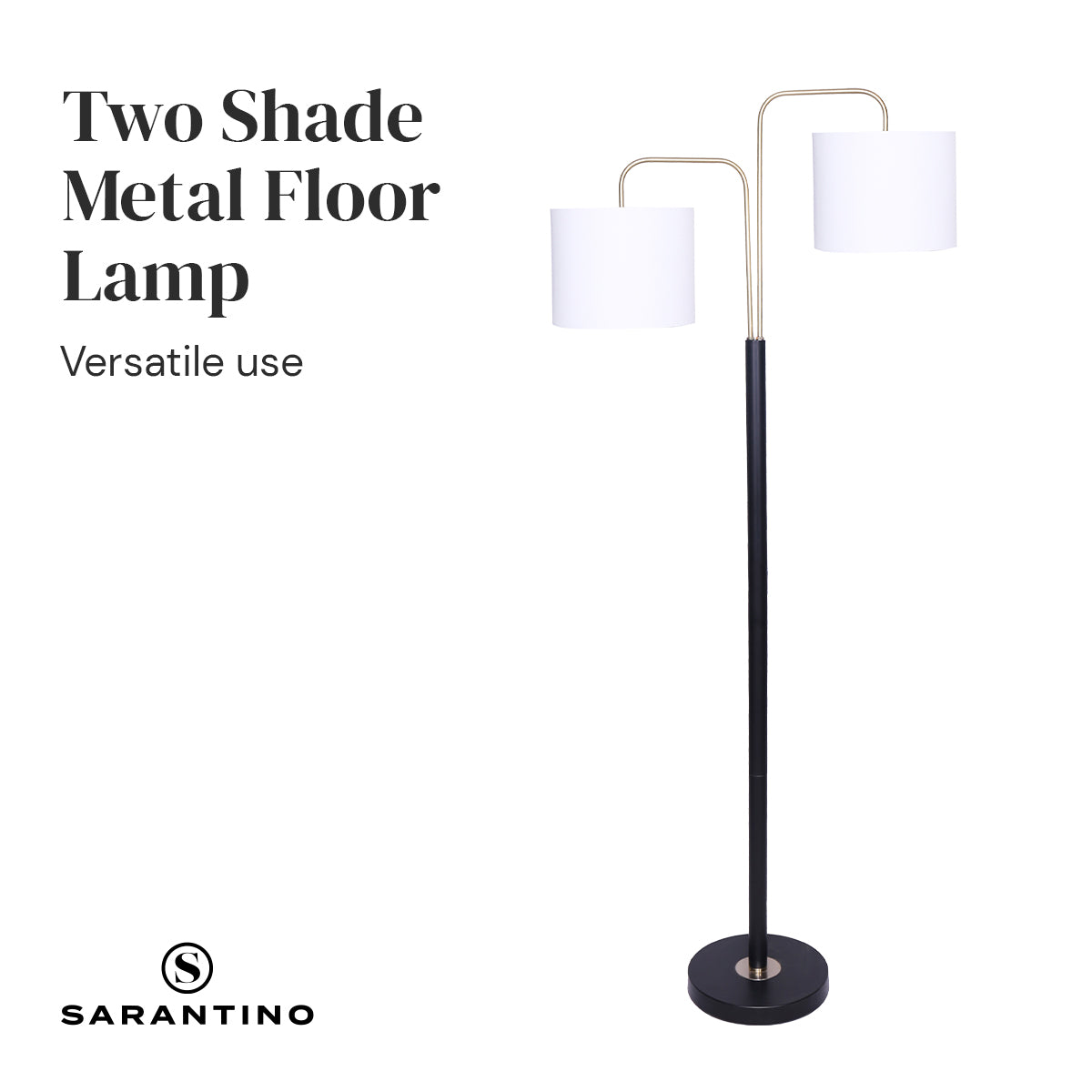 Sarantino Black/Brass Finish Reading Light Electric Table Lamp