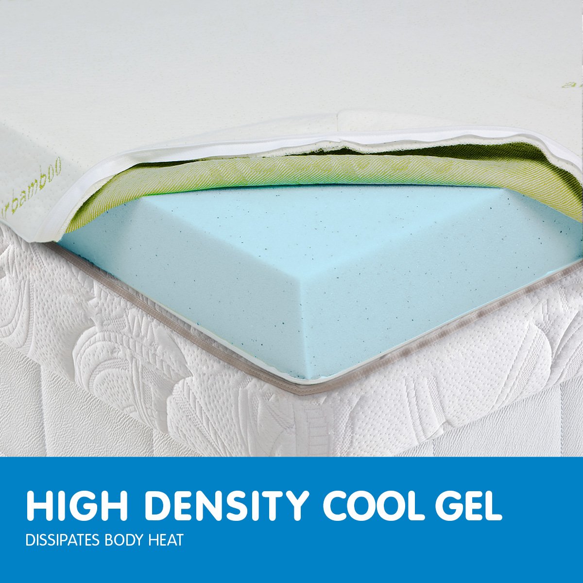 Laura Hill Cool GEL Memory Foam Mattress Topper - Queen