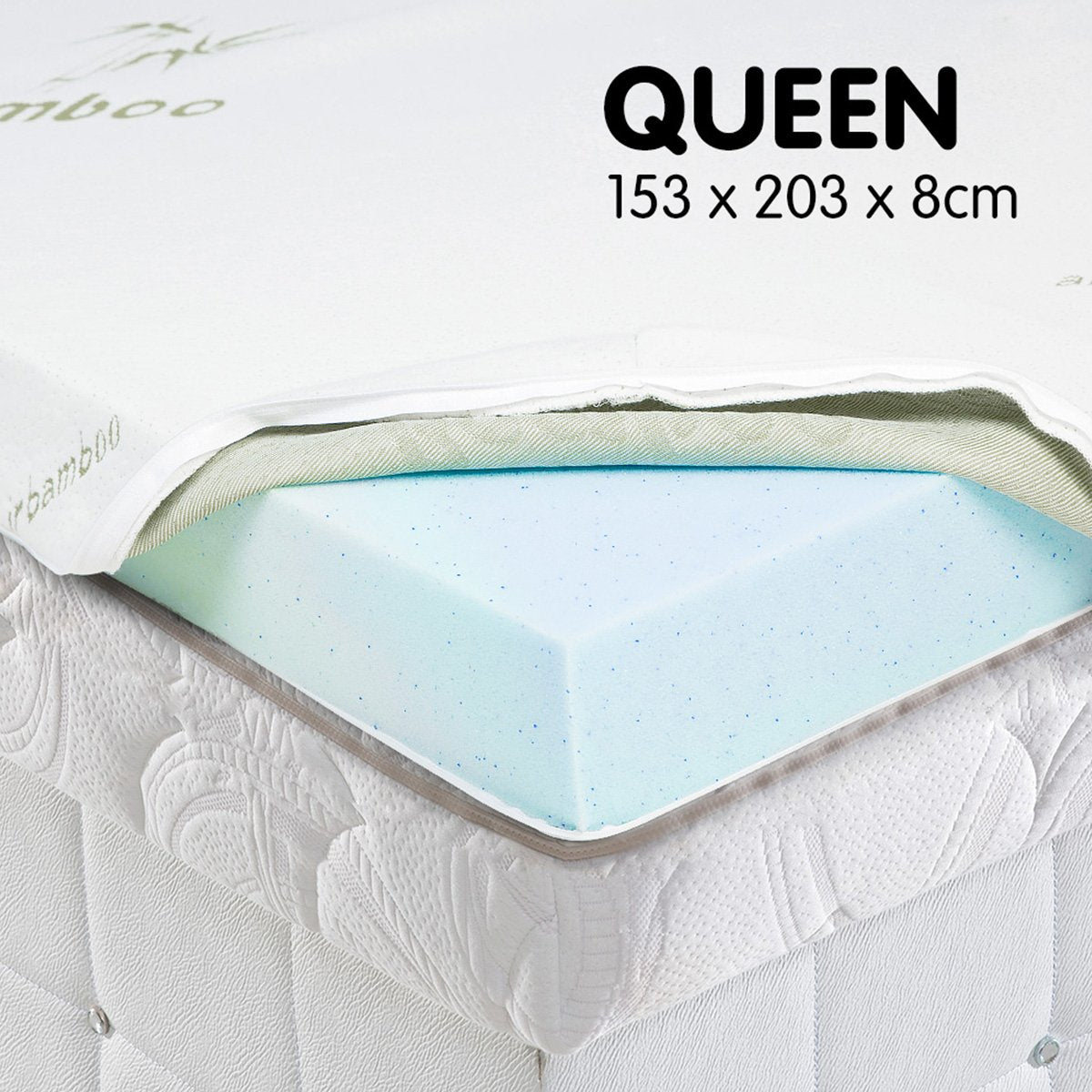 Laura Hill Cool GEL Memory Foam Mattress Topper - Queen